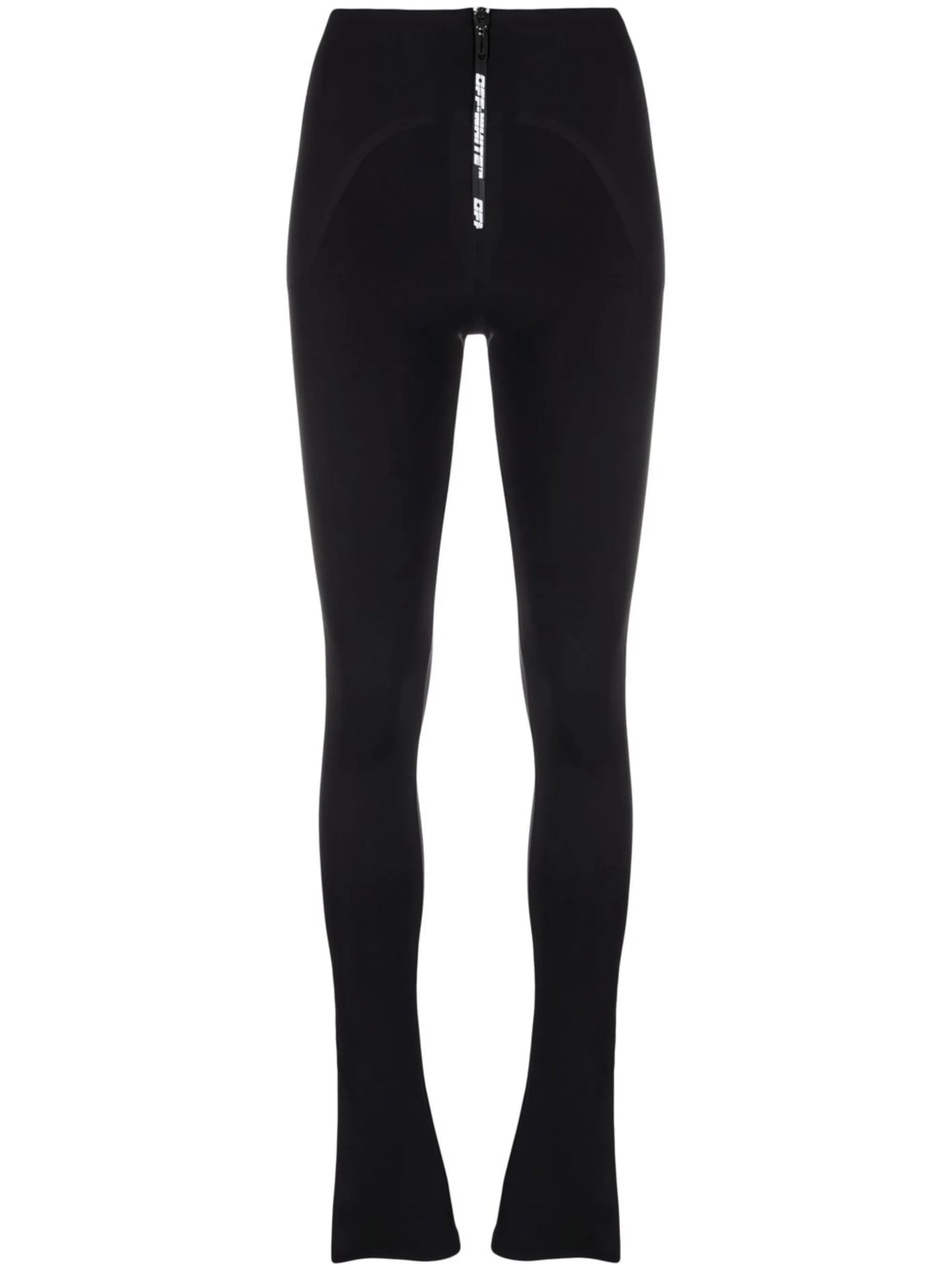 zip-up flared leggings