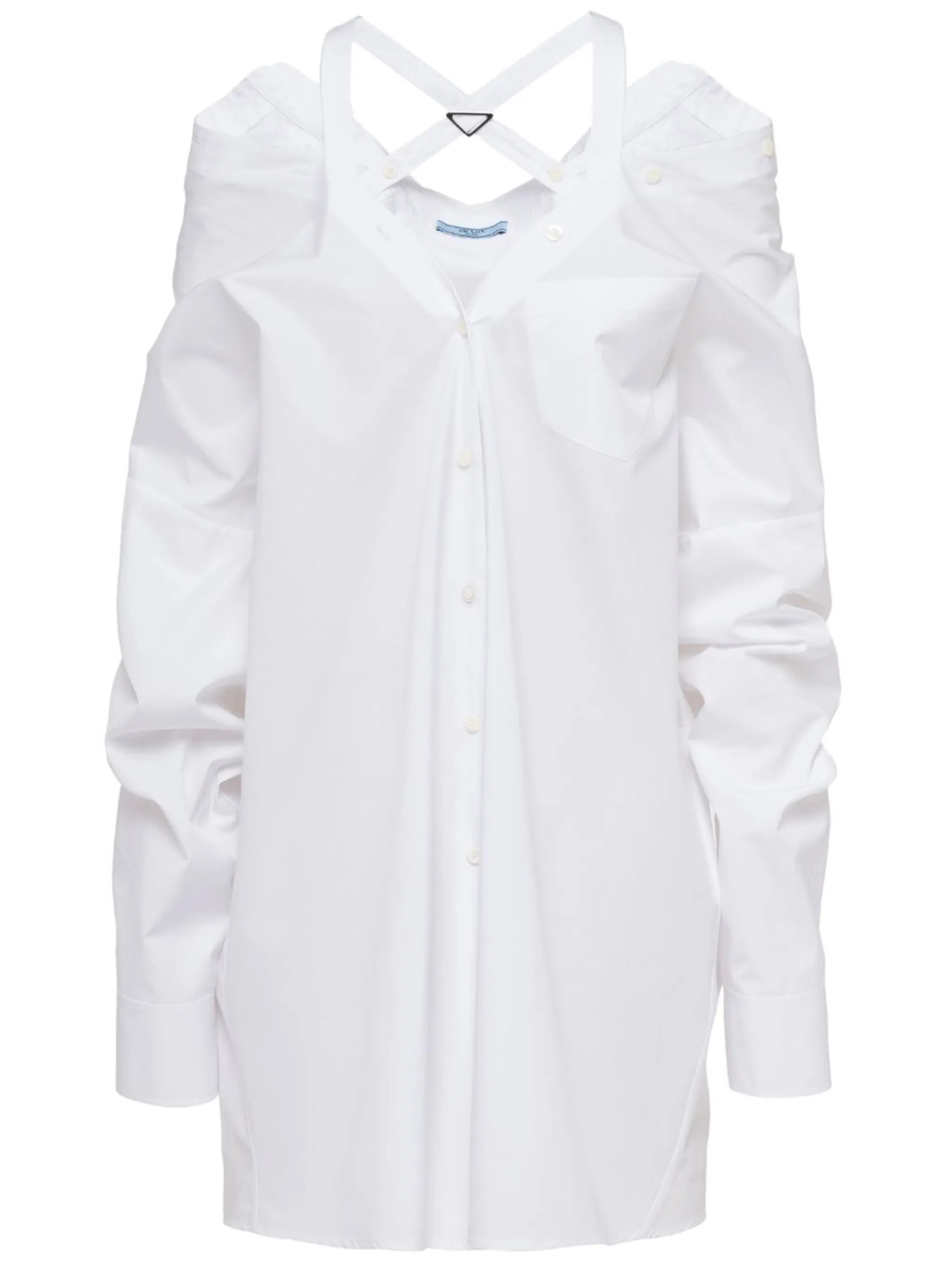off-shoulder cotton shirt dress