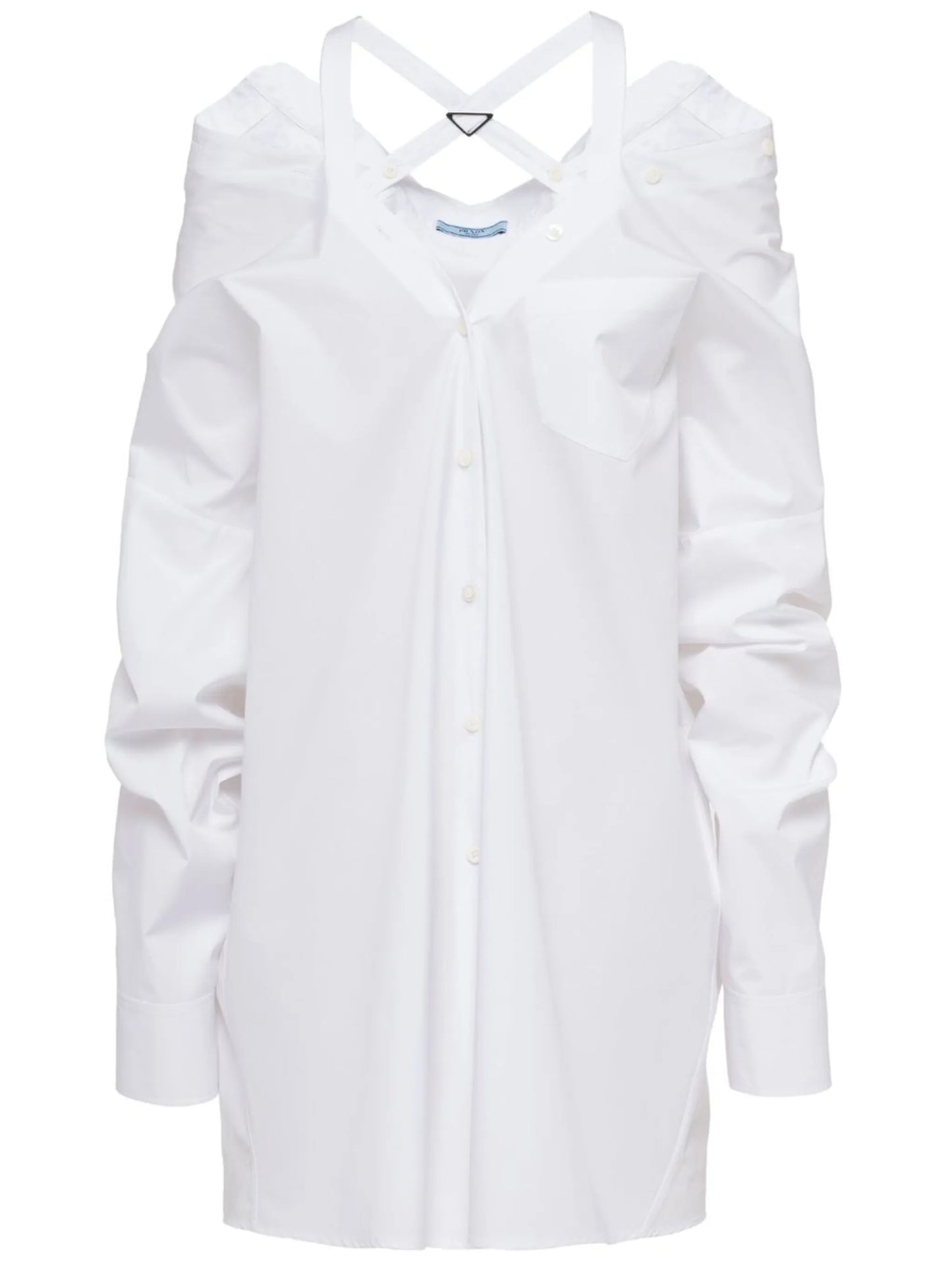 off-shoulder cotton shirt dress