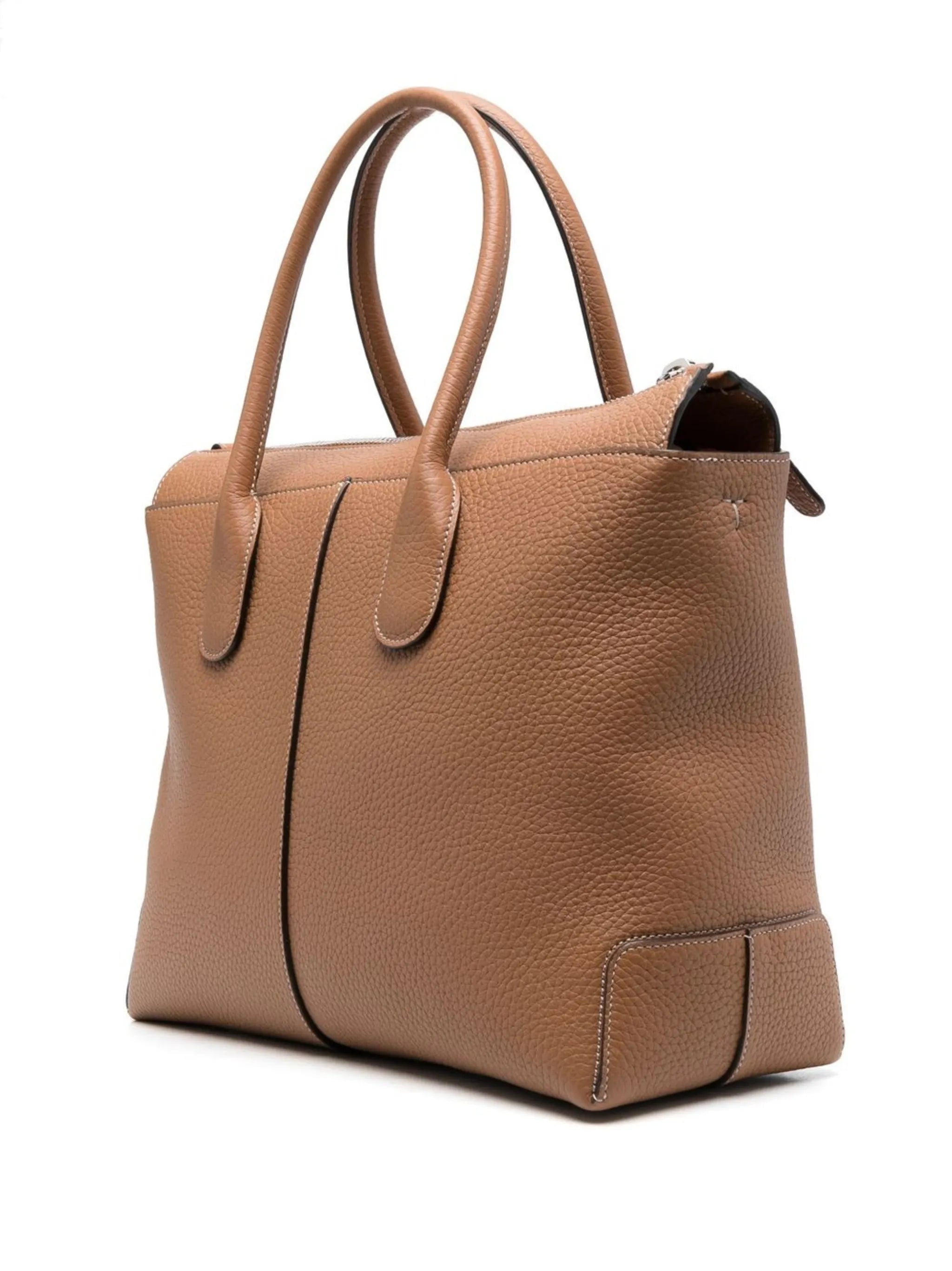 tonal-logo leather tote bag