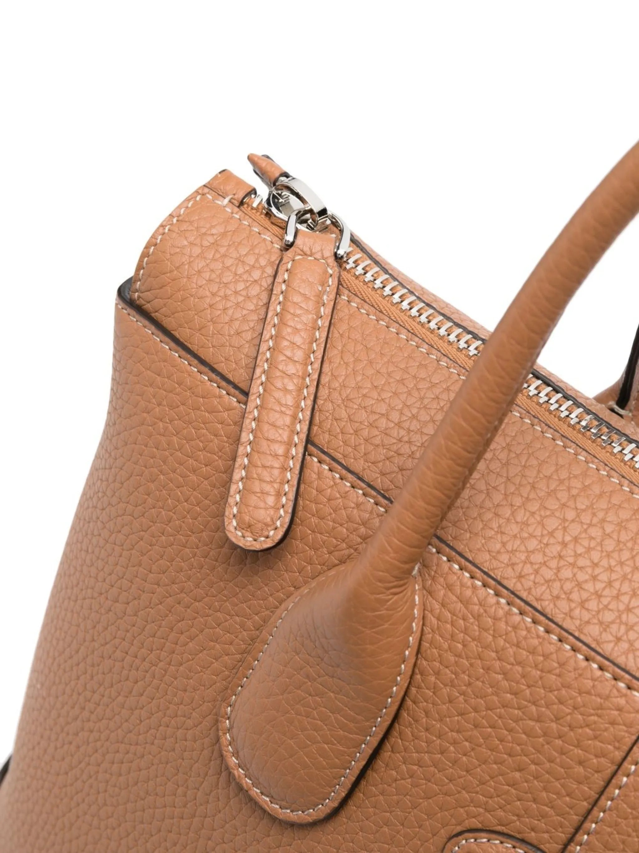 tonal-logo leather tote bag