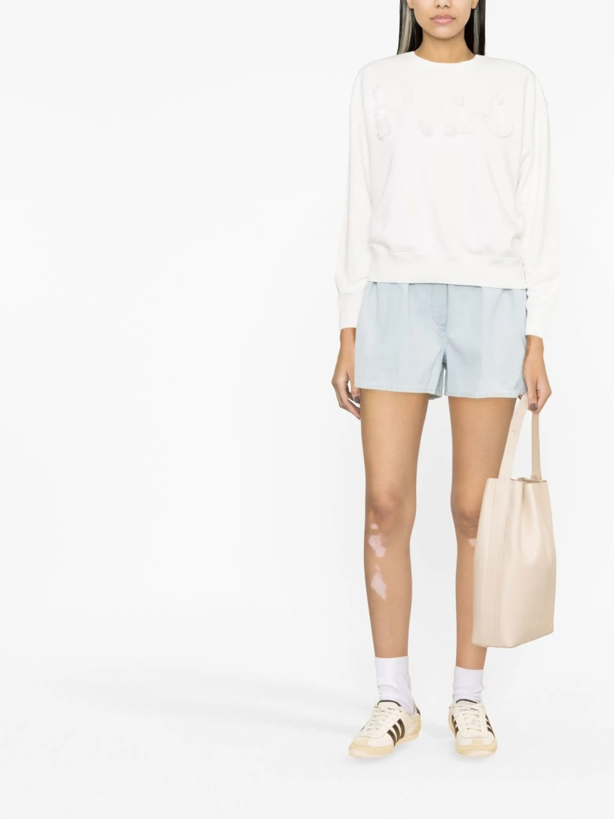 raised-logo cotton sweatshirt