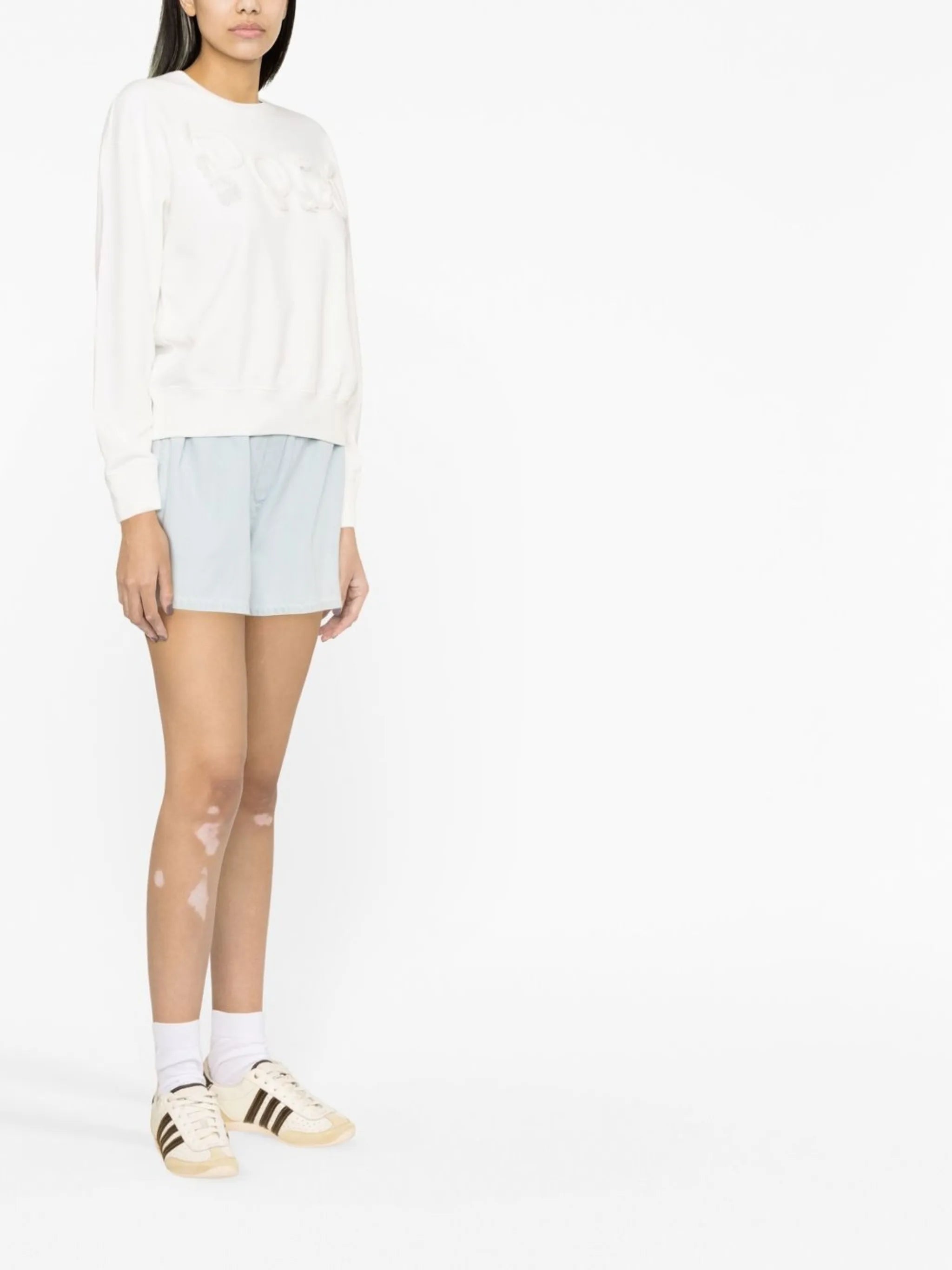 raised-logo cotton sweatshirt