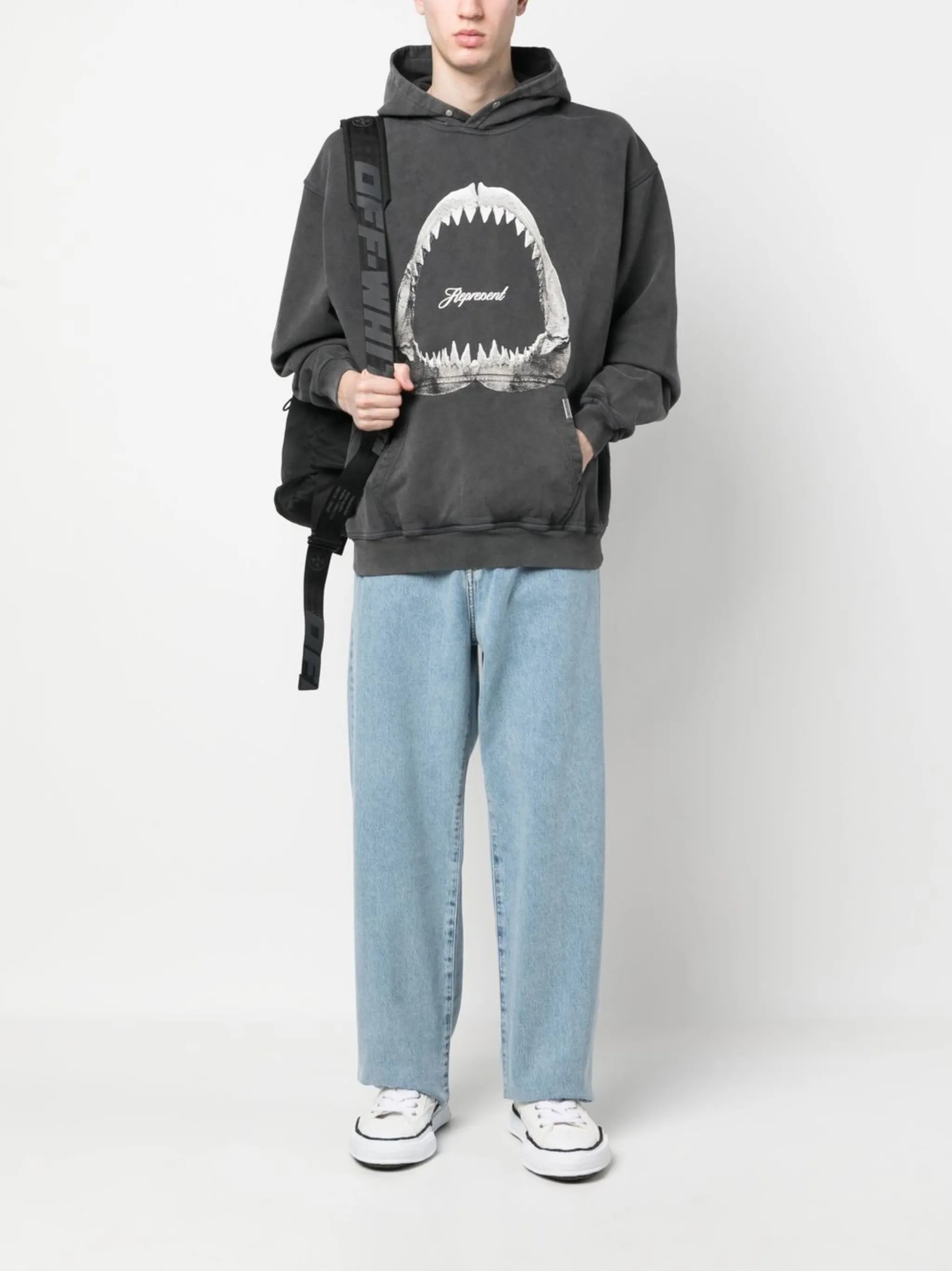graphic-print long-sleeved hoodie