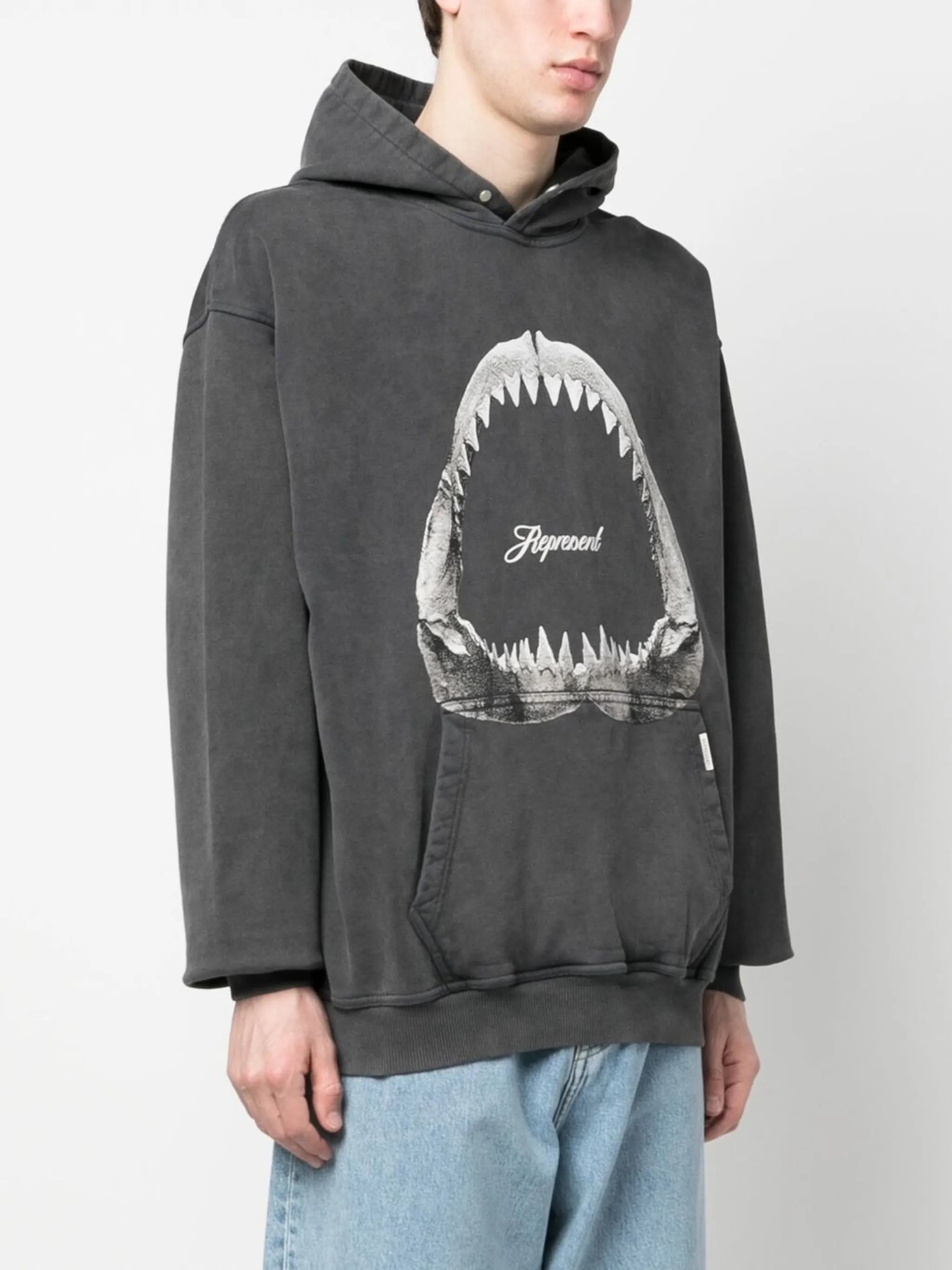 graphic-print long-sleeved hoodie