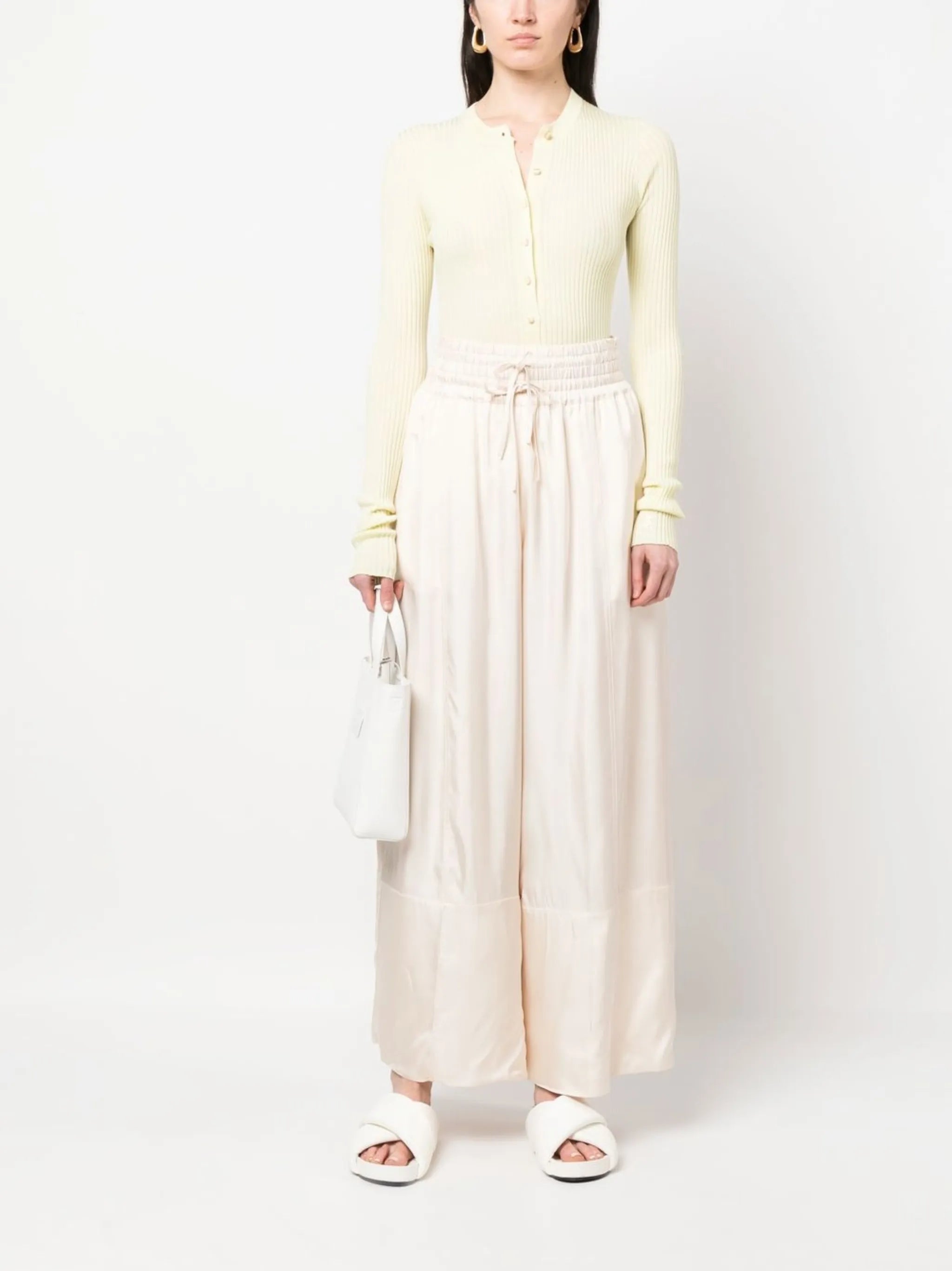pressed-crease palazzo pants
