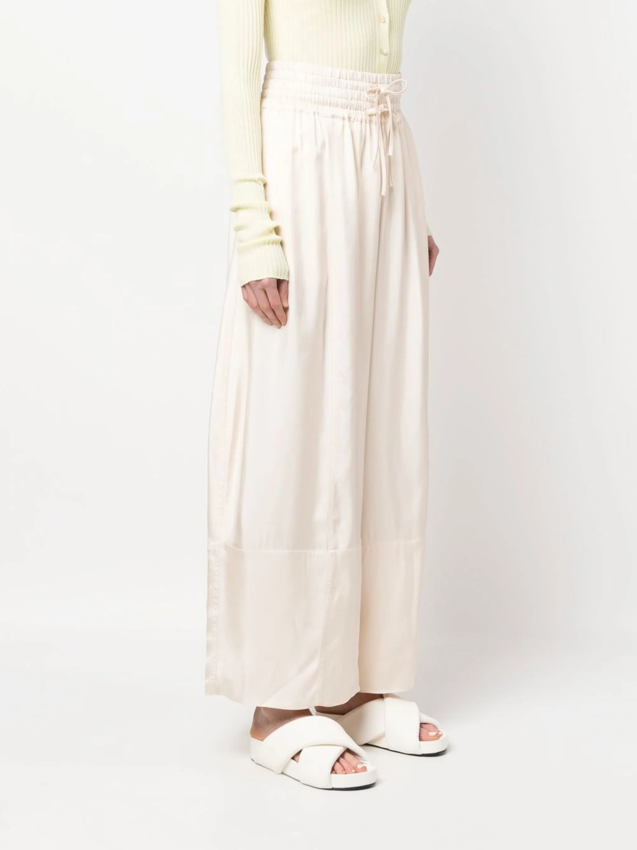 pressed-crease palazzo pants