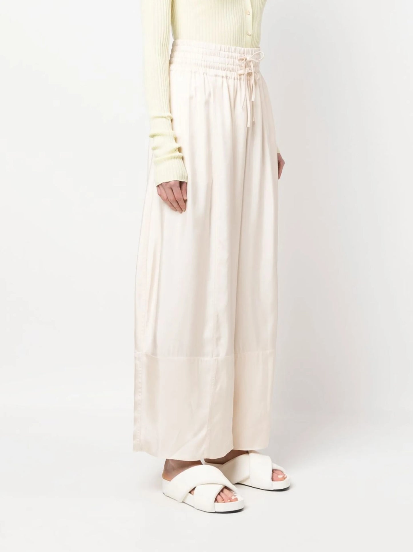 pressed-crease palazzo pants
