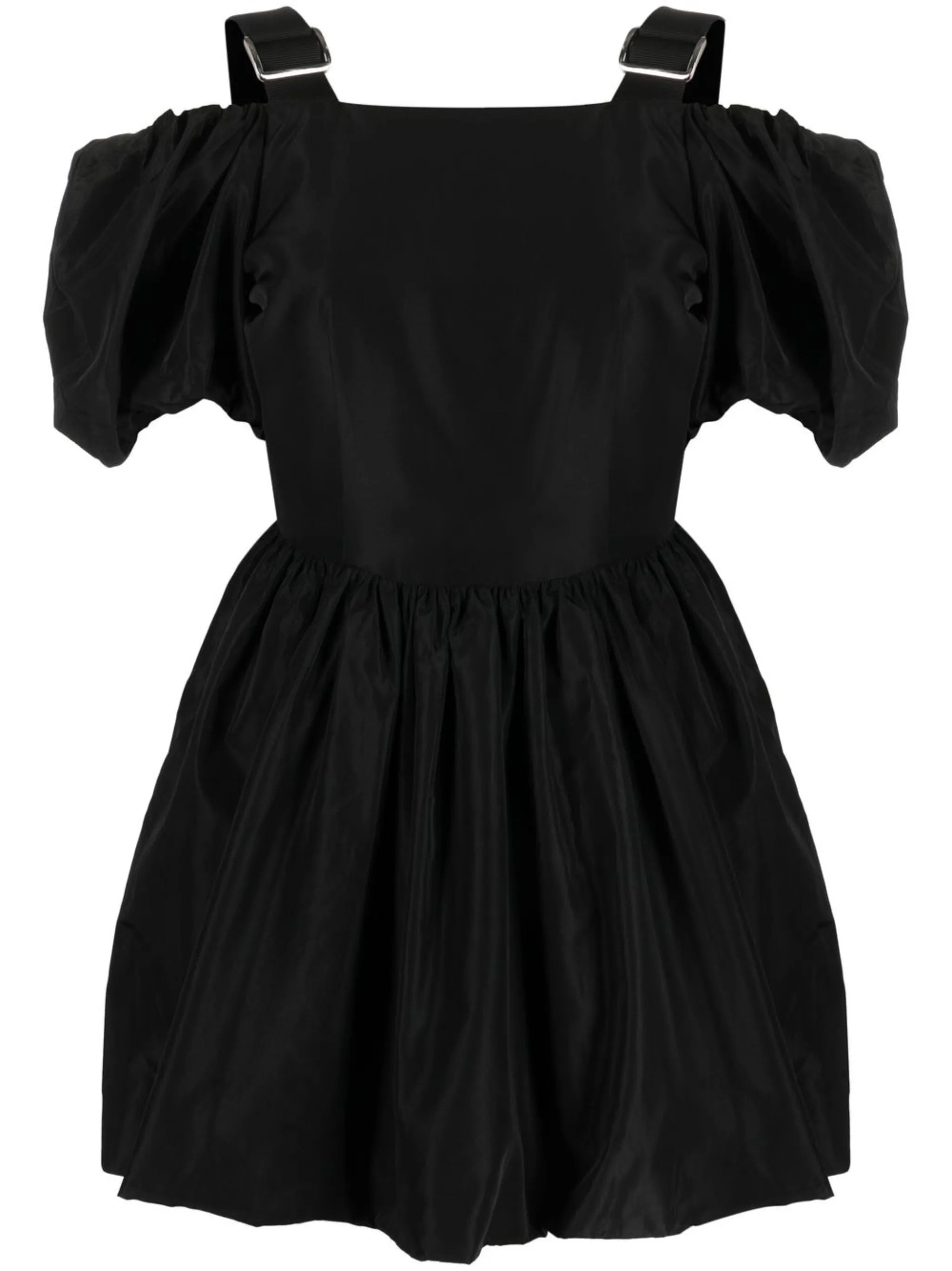 cold-shoulder puffball minidress