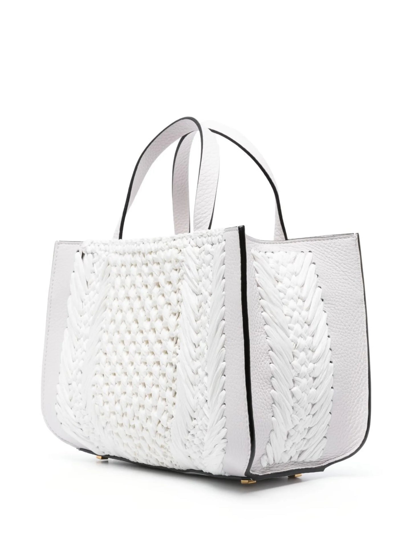 small VLogo Signature raffia tote bag