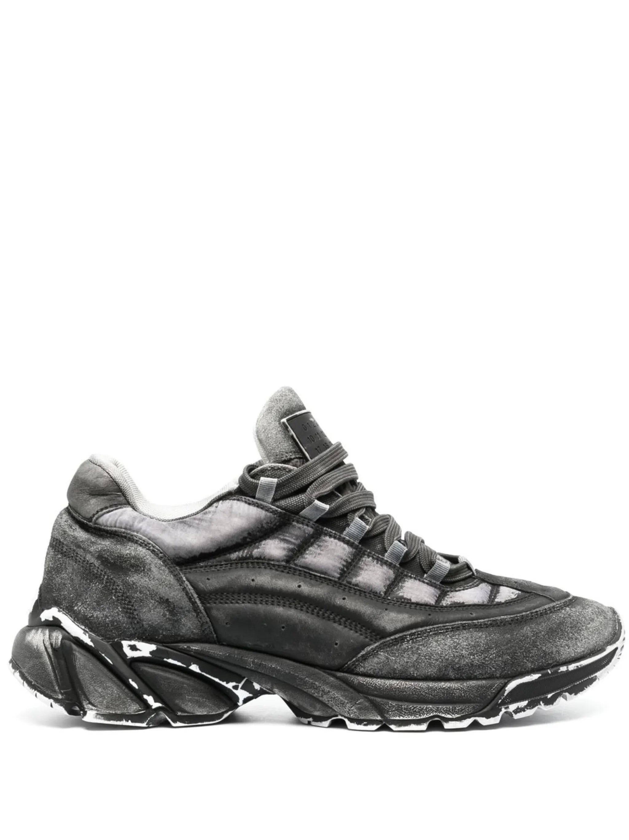 distressed-effect low-top sneakers