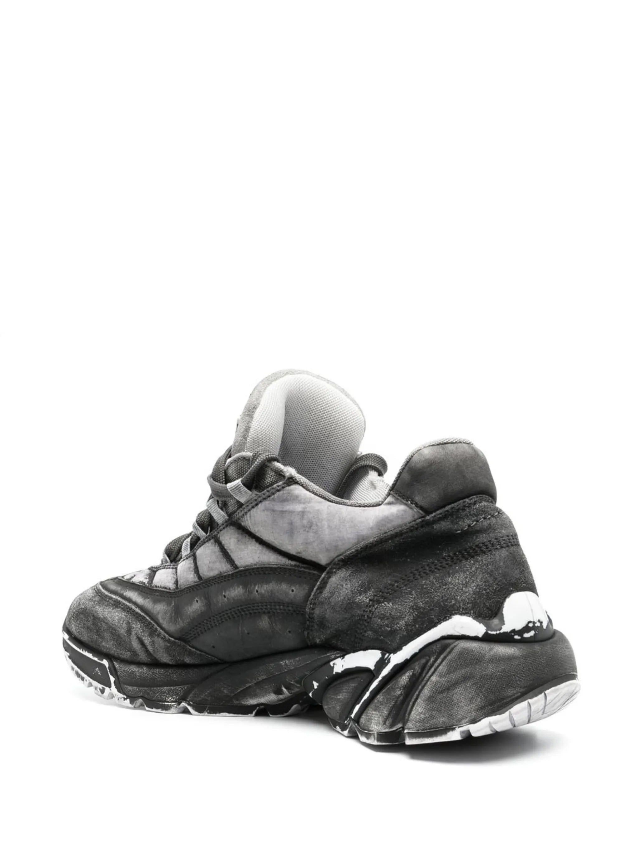 distressed-effect low-top sneakers
