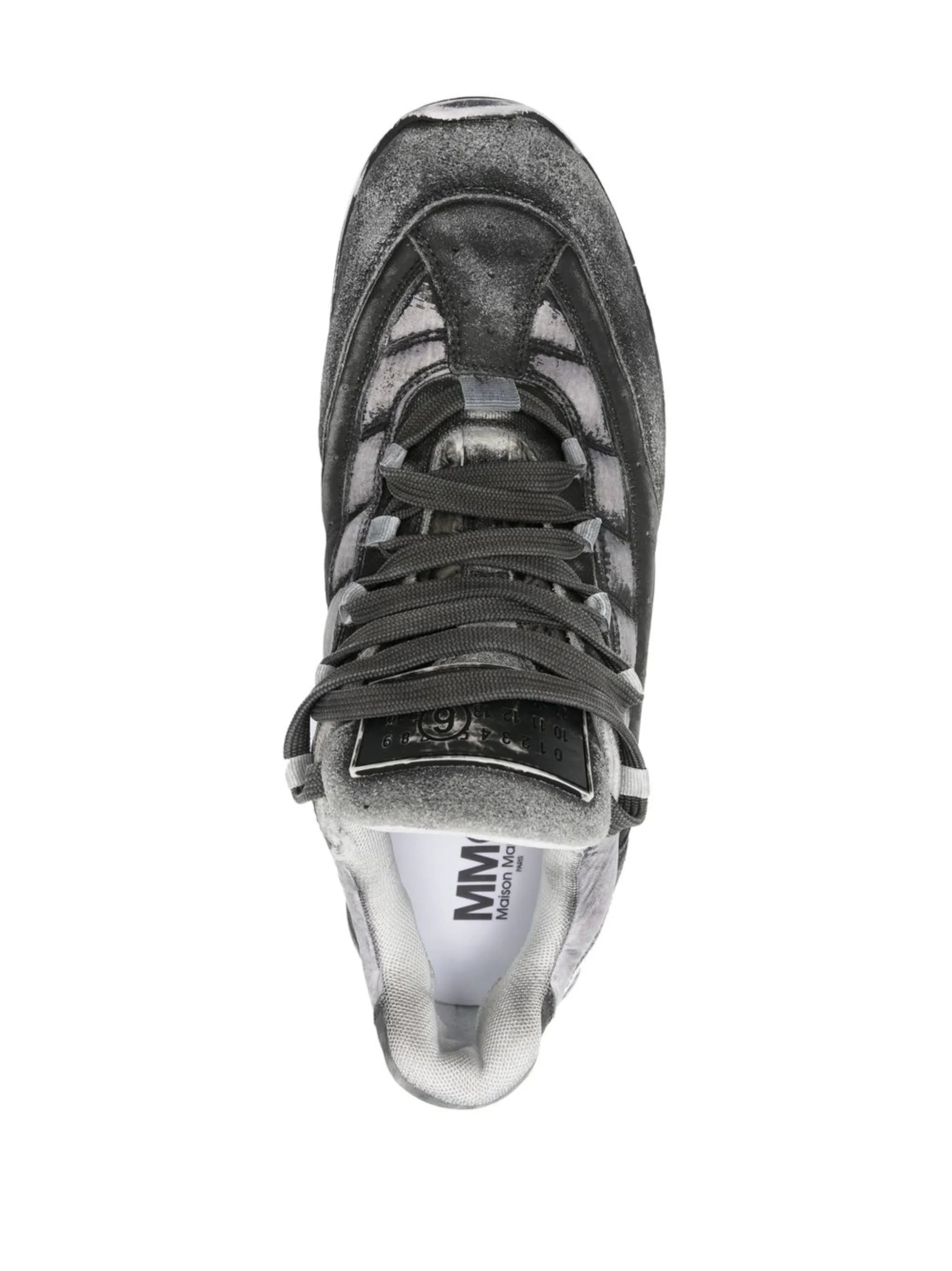 distressed-effect low-top sneakers