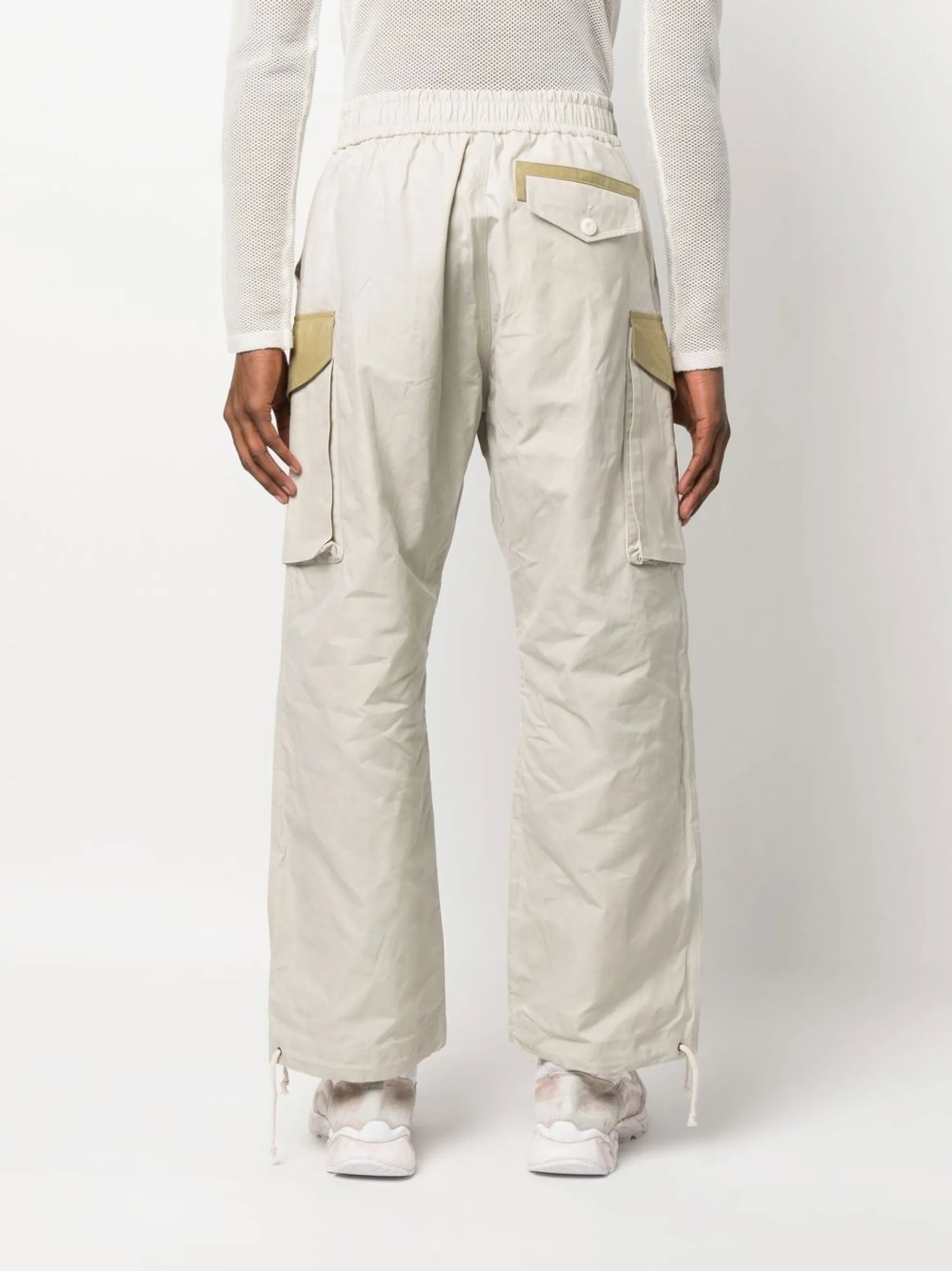 drawstring-cuff cargo trousers