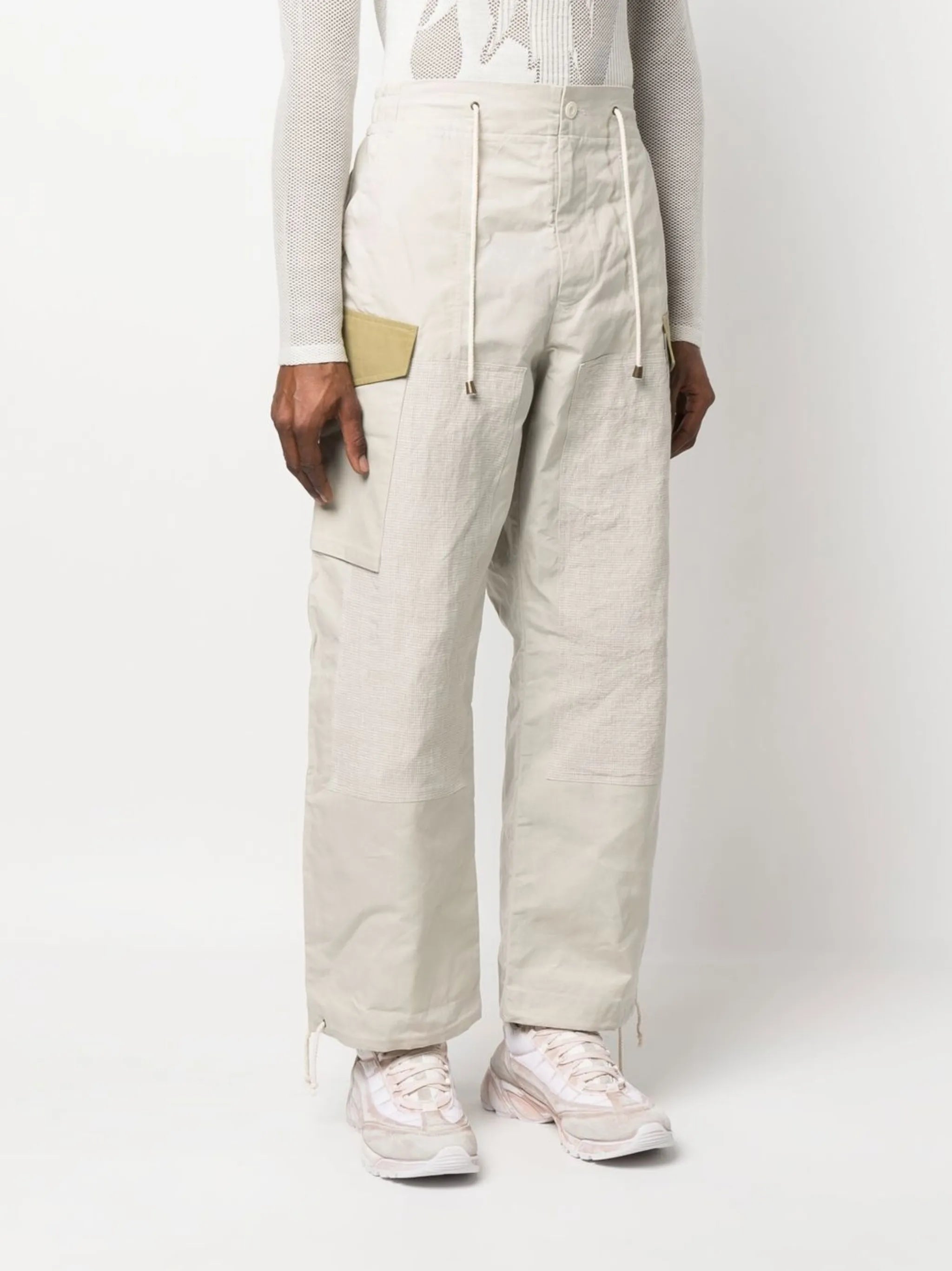 drawstring-cuff cargo trousers