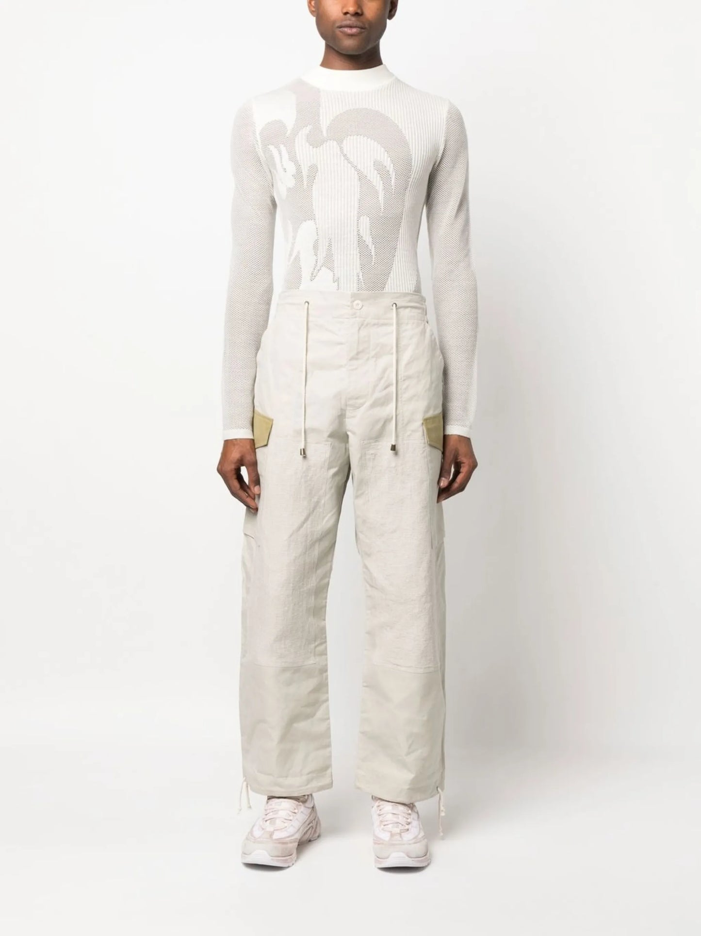 drawstring-cuff cargo trousers