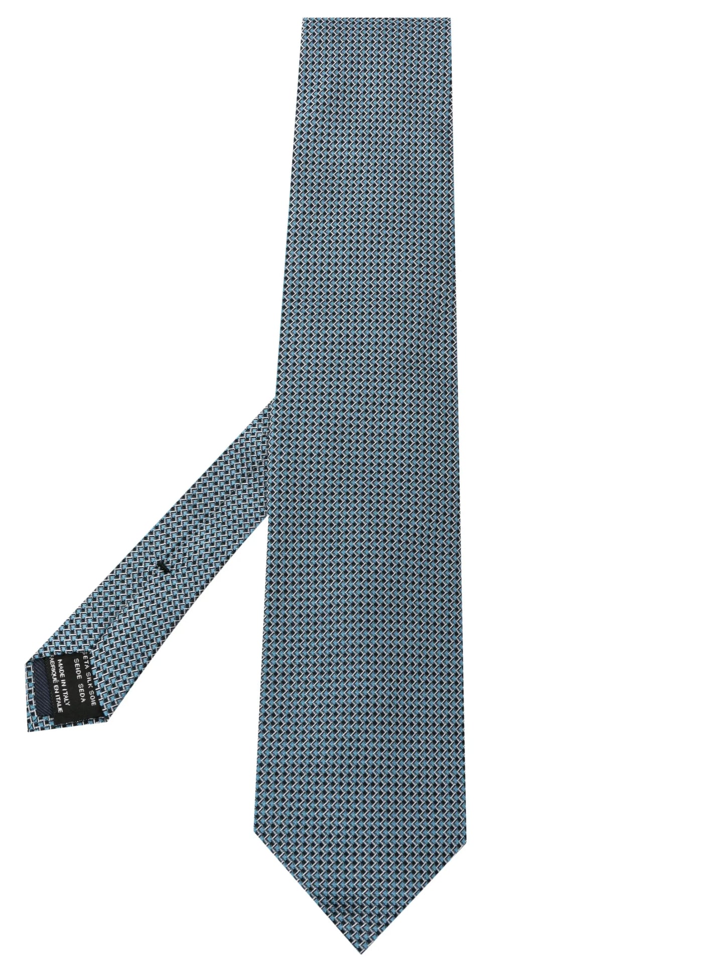 check-pattern silk tie