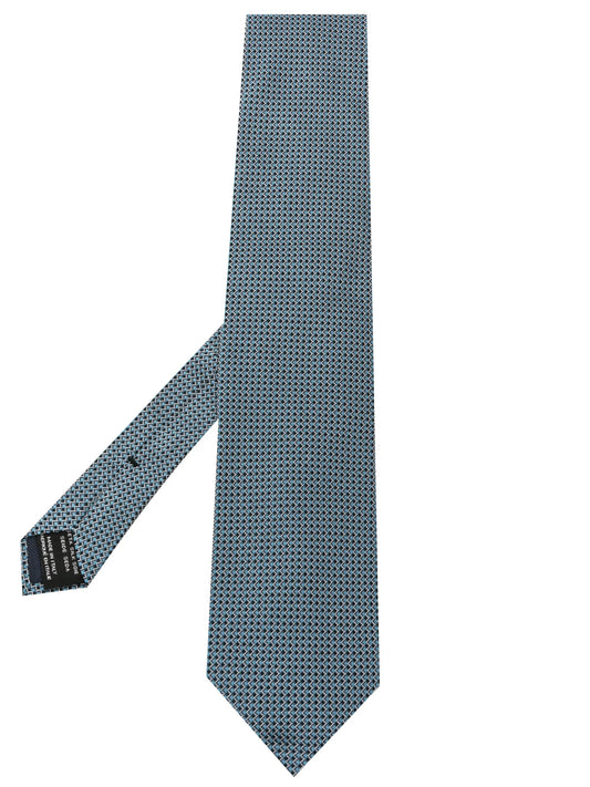 check-pattern silk tie