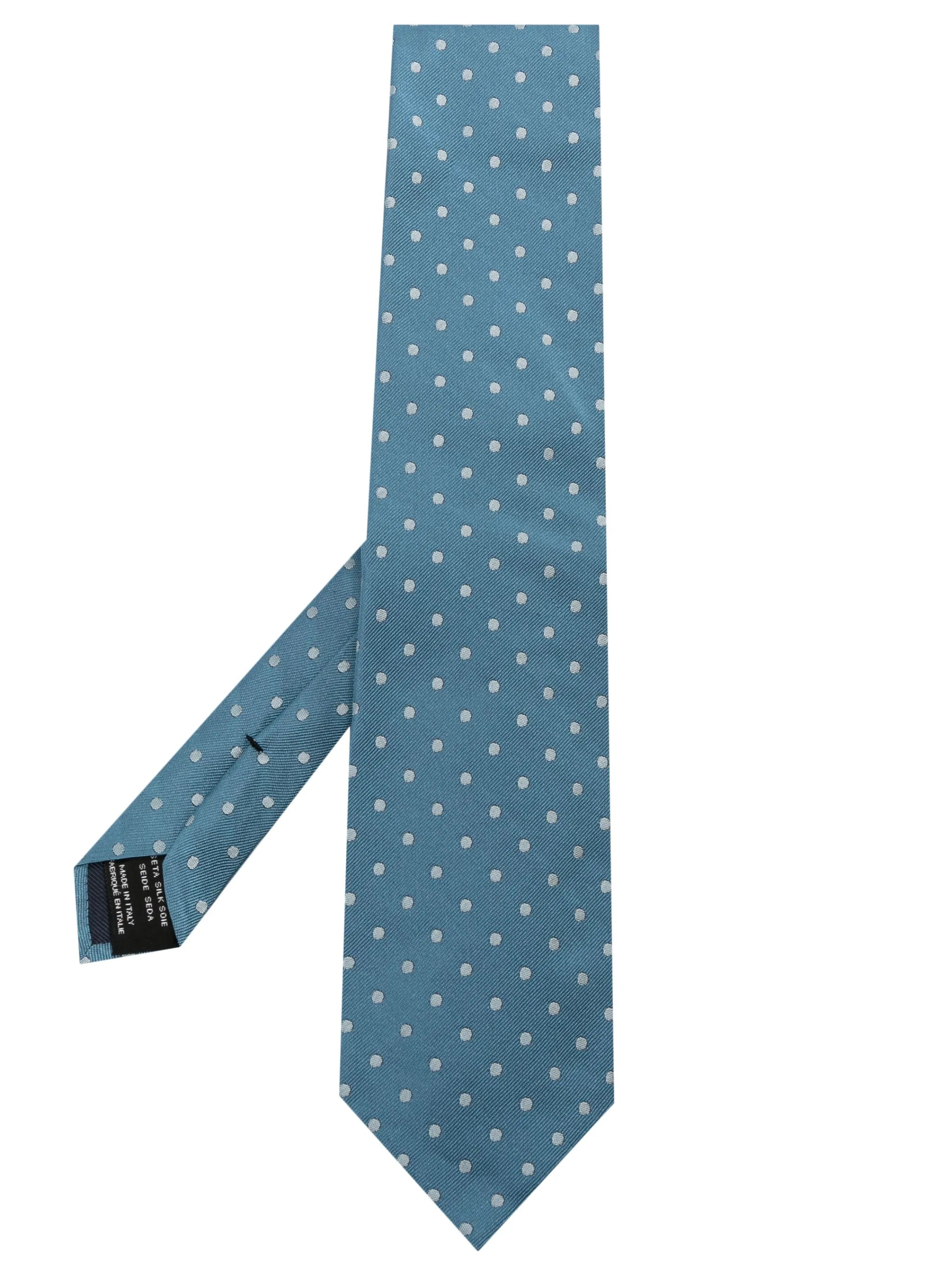 polka dot-print silk tie