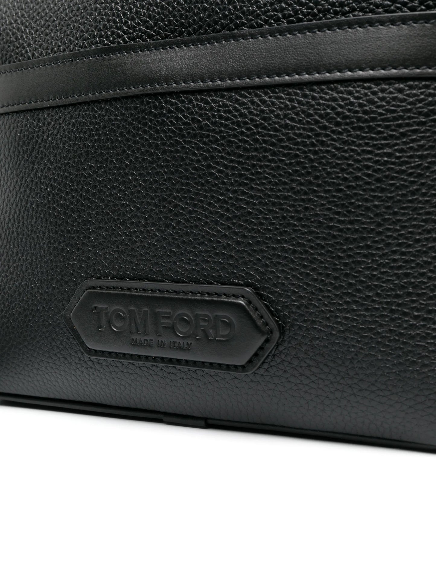 logo-patch leather messenger bag