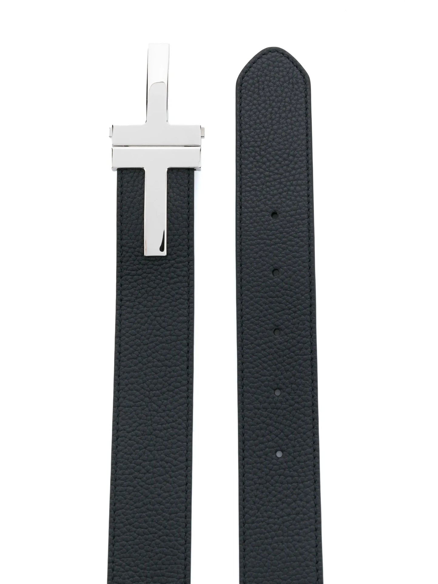 logo-buckle leather belt