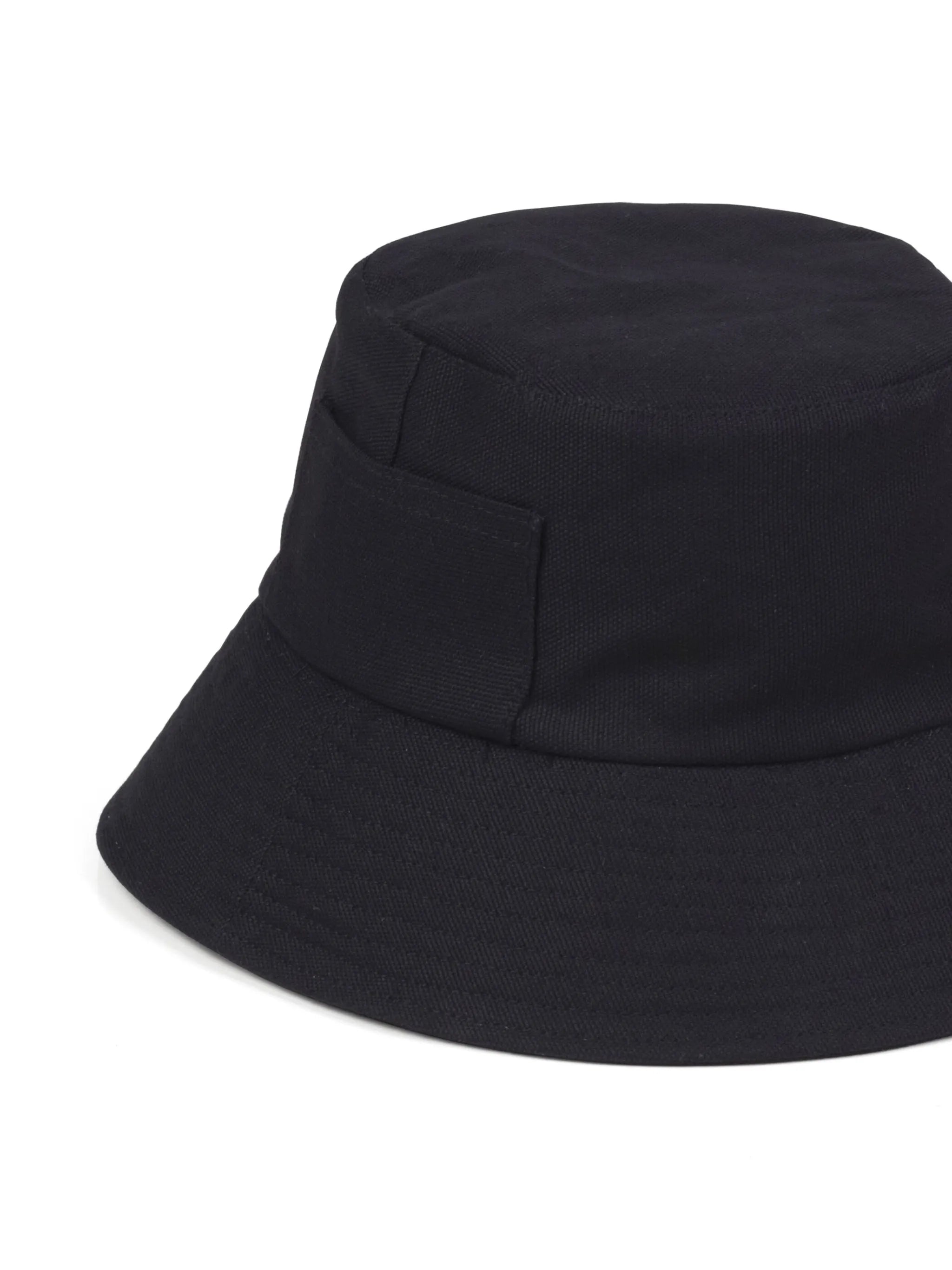 wide-brim bucket hat