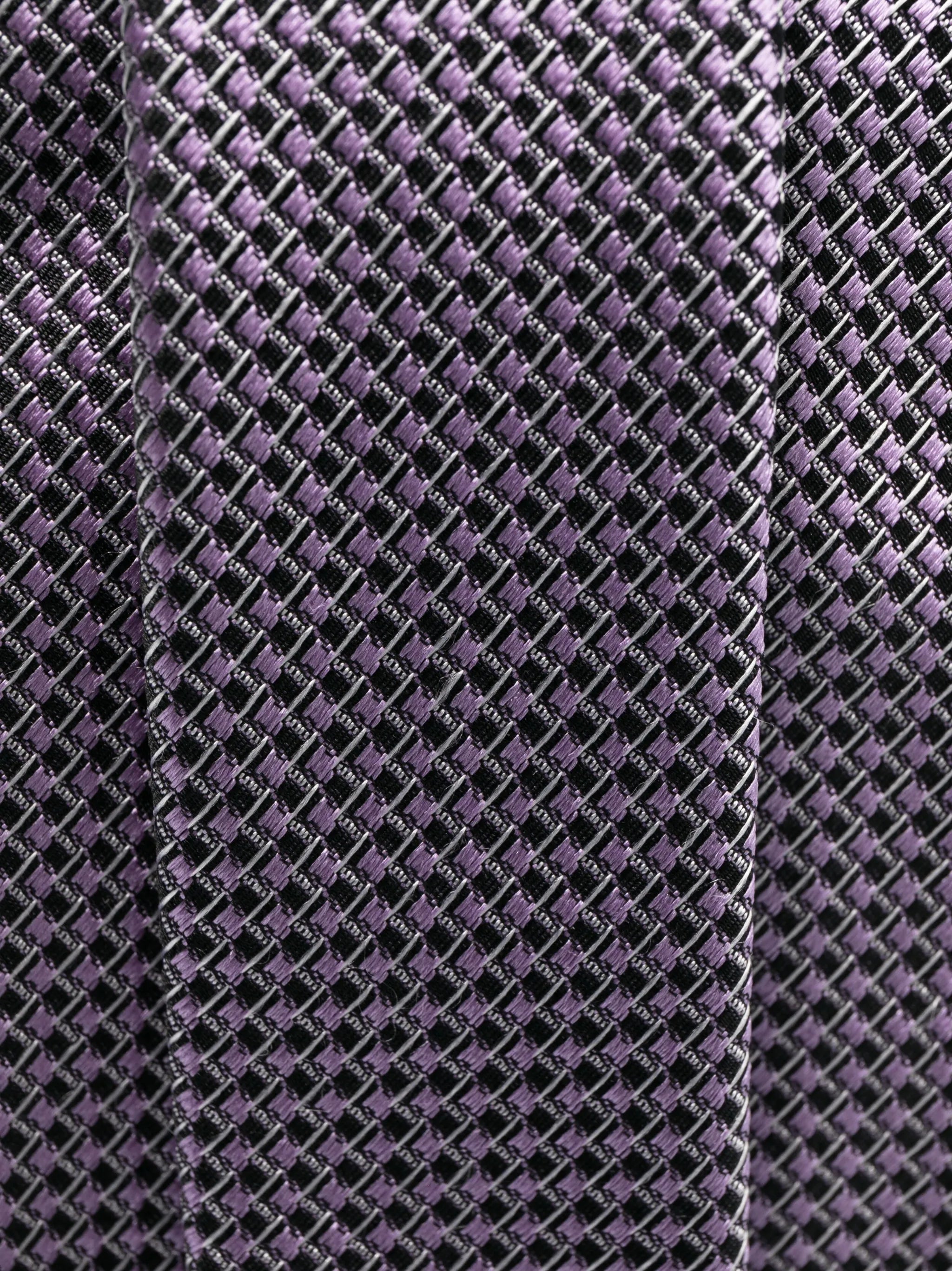 check-pattern silk tie