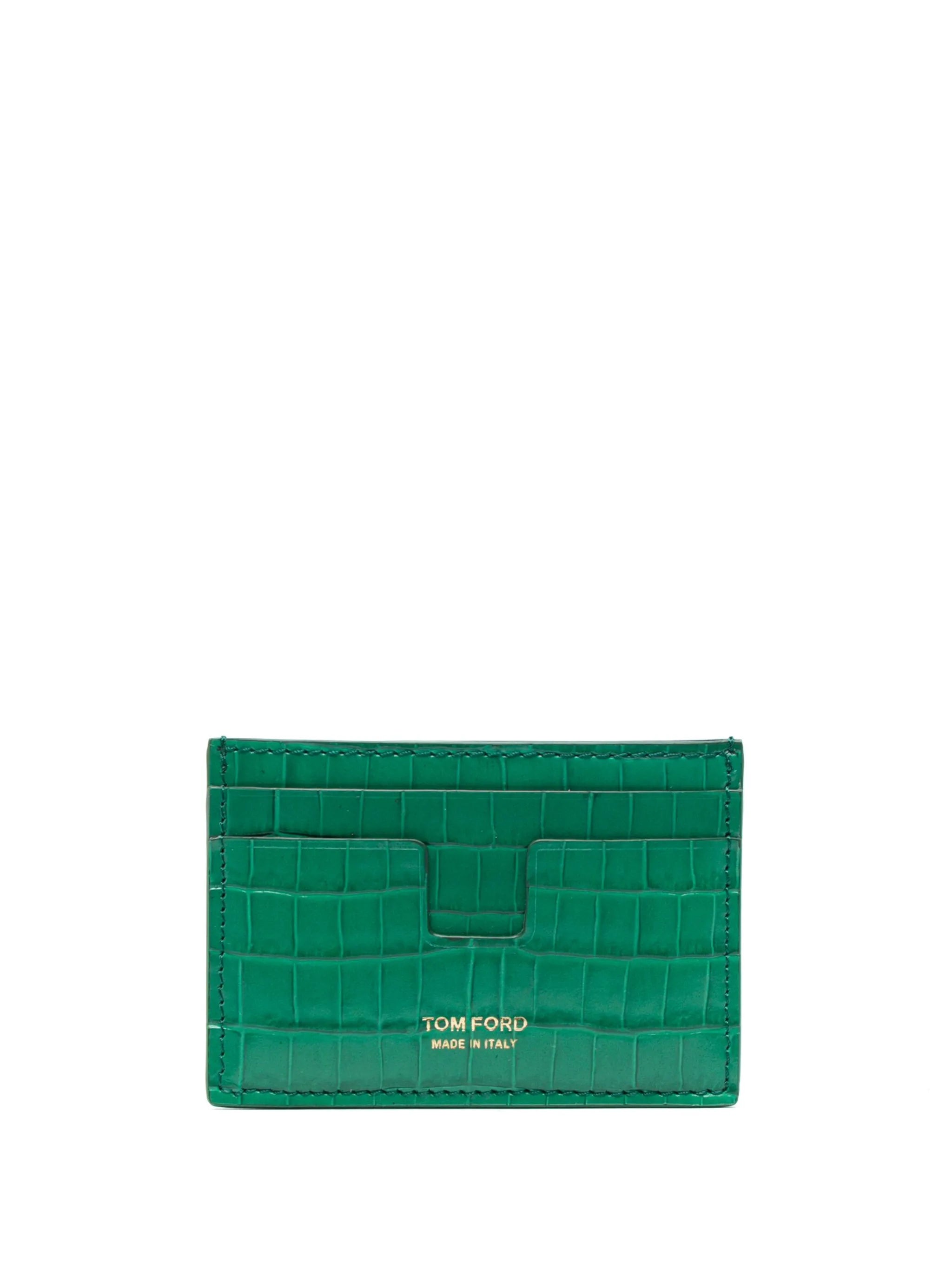 embossed crocodile-effect leather cardholder
