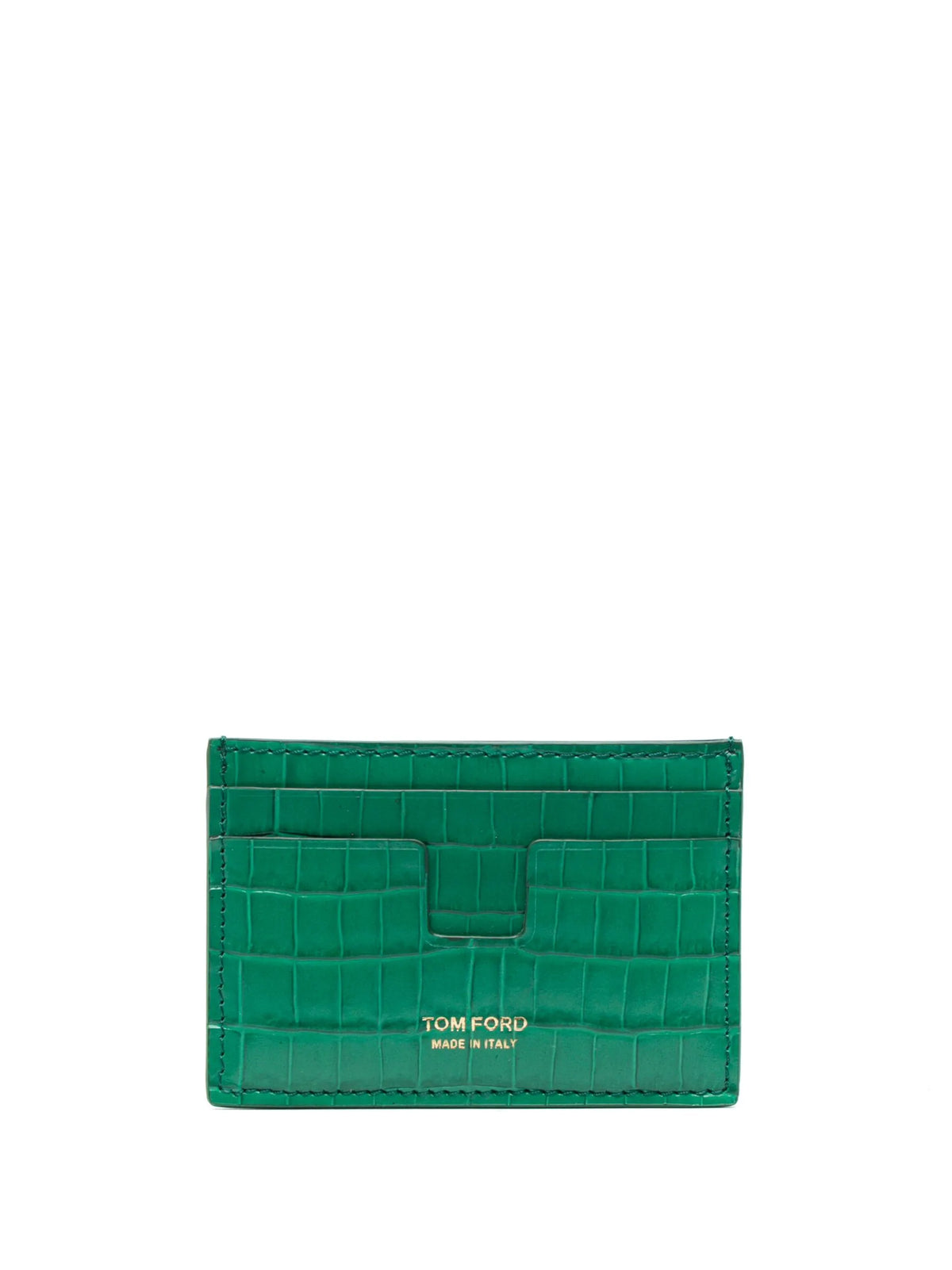 embossed crocodile-effect leather cardholder