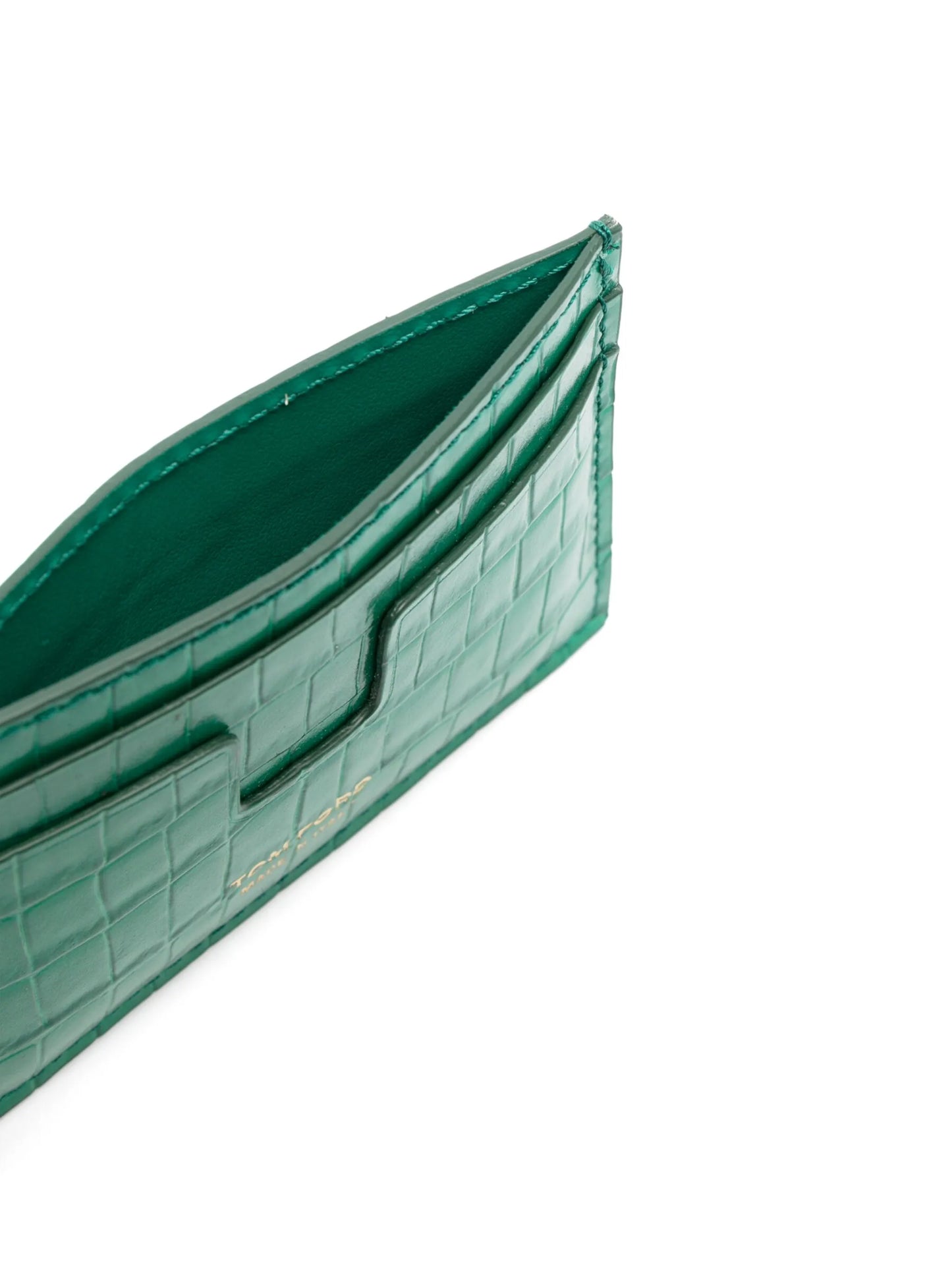embossed crocodile-effect leather cardholder