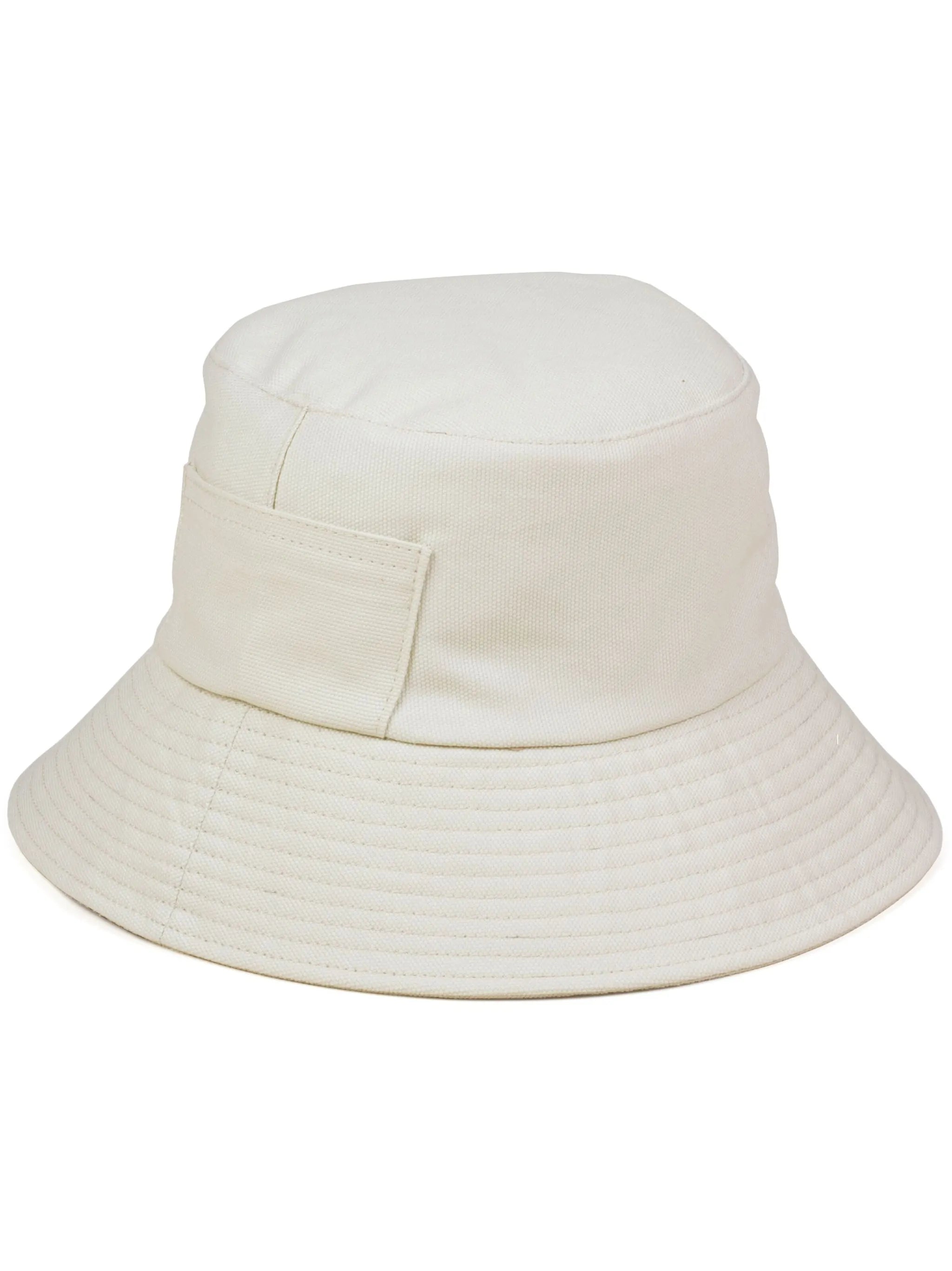 wide-brim bucket hat
