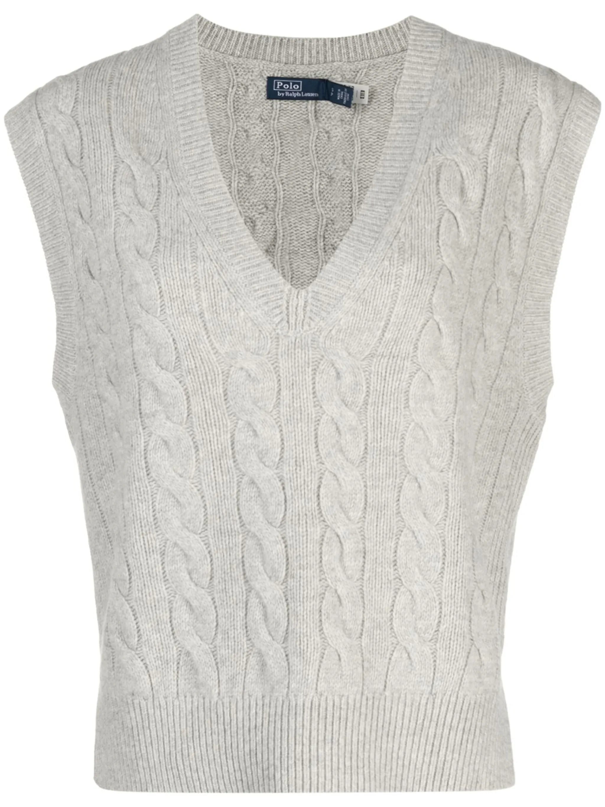 sleeveless cable-knit vest