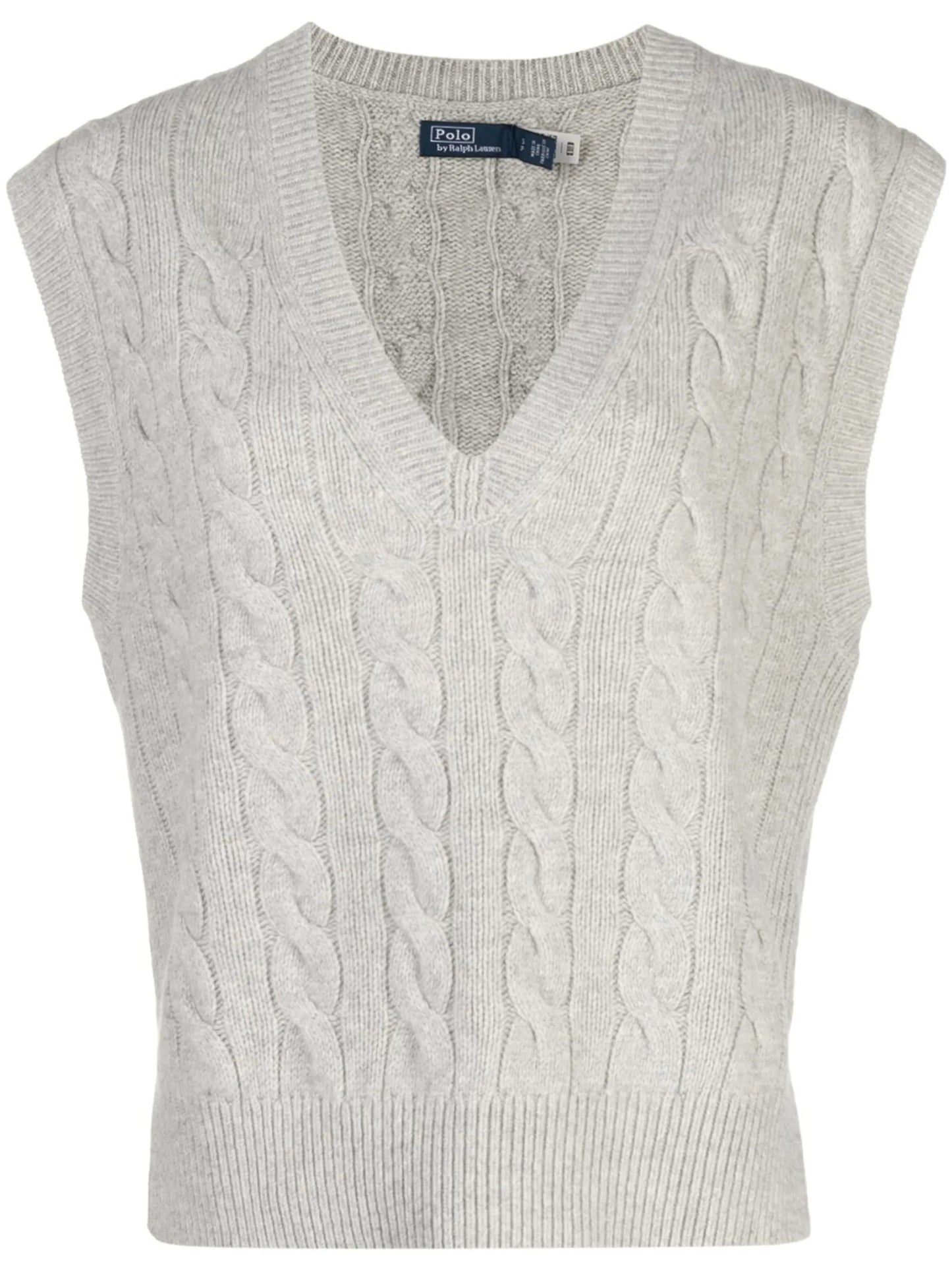 sleeveless cable-knit vest