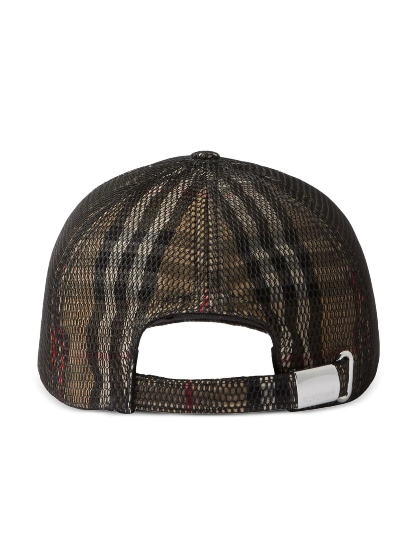 mesh-overlay check baseball cap