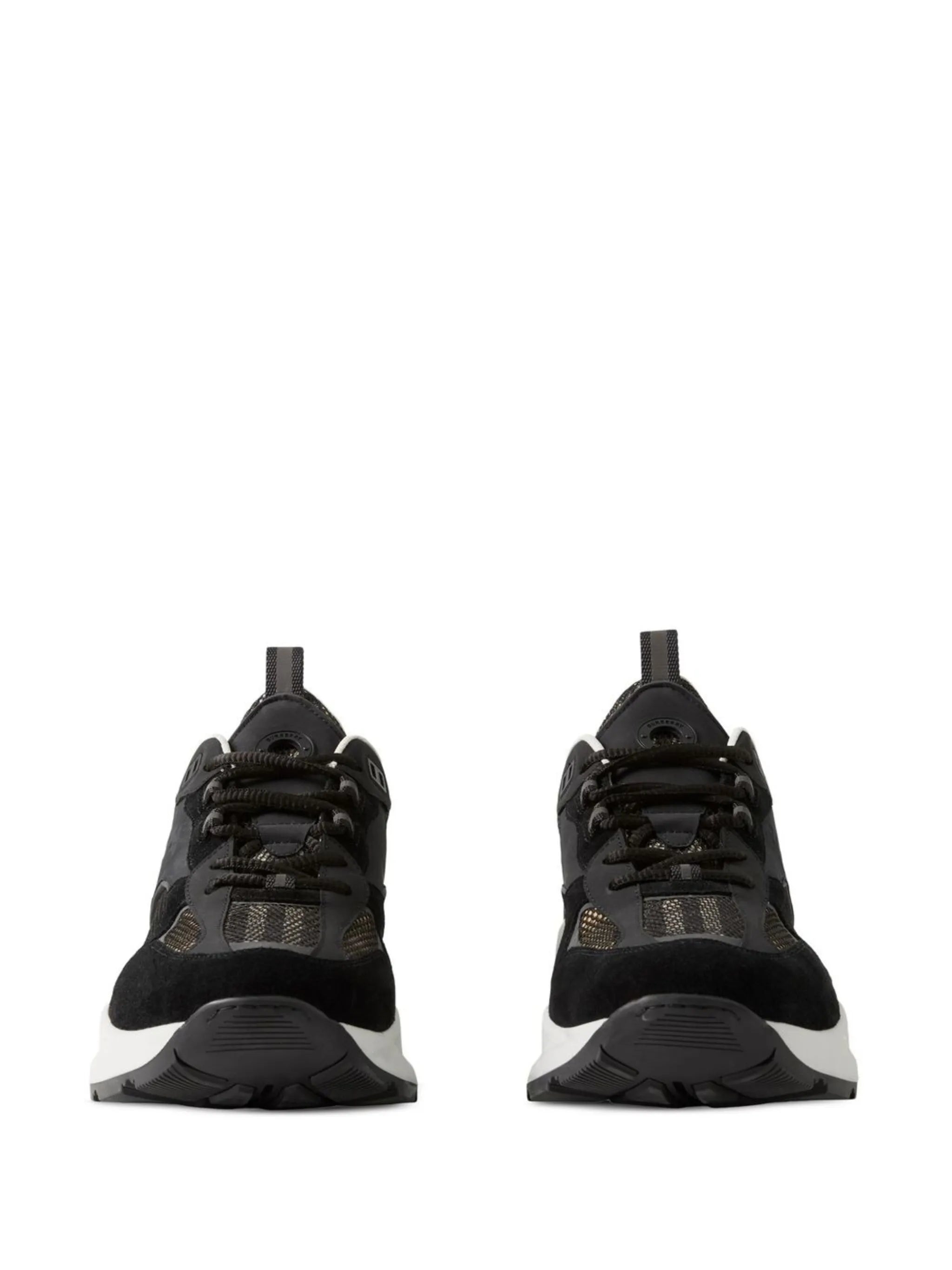 check-print mesh-detail sneakers