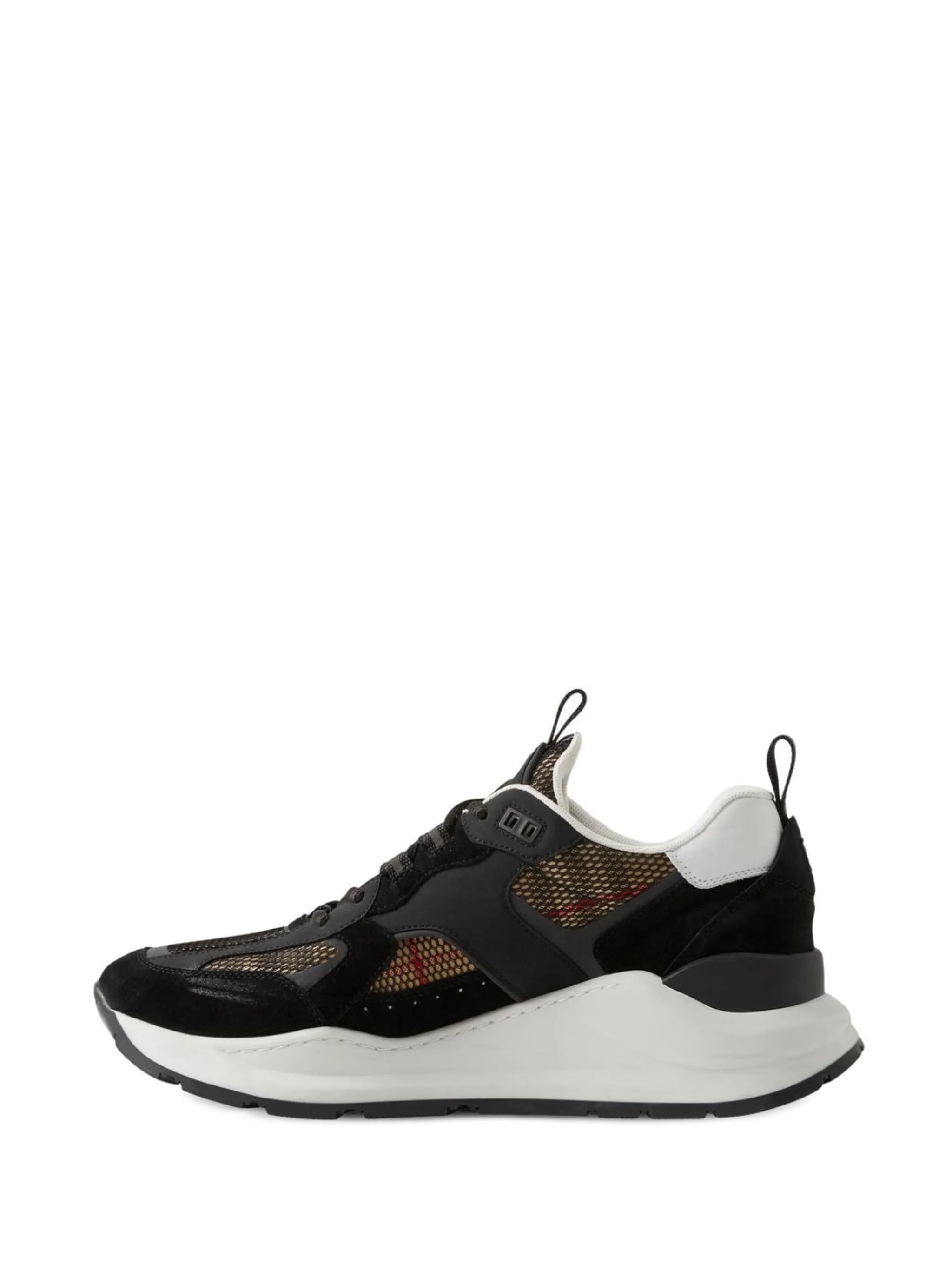 check-print mesh-detail sneakers