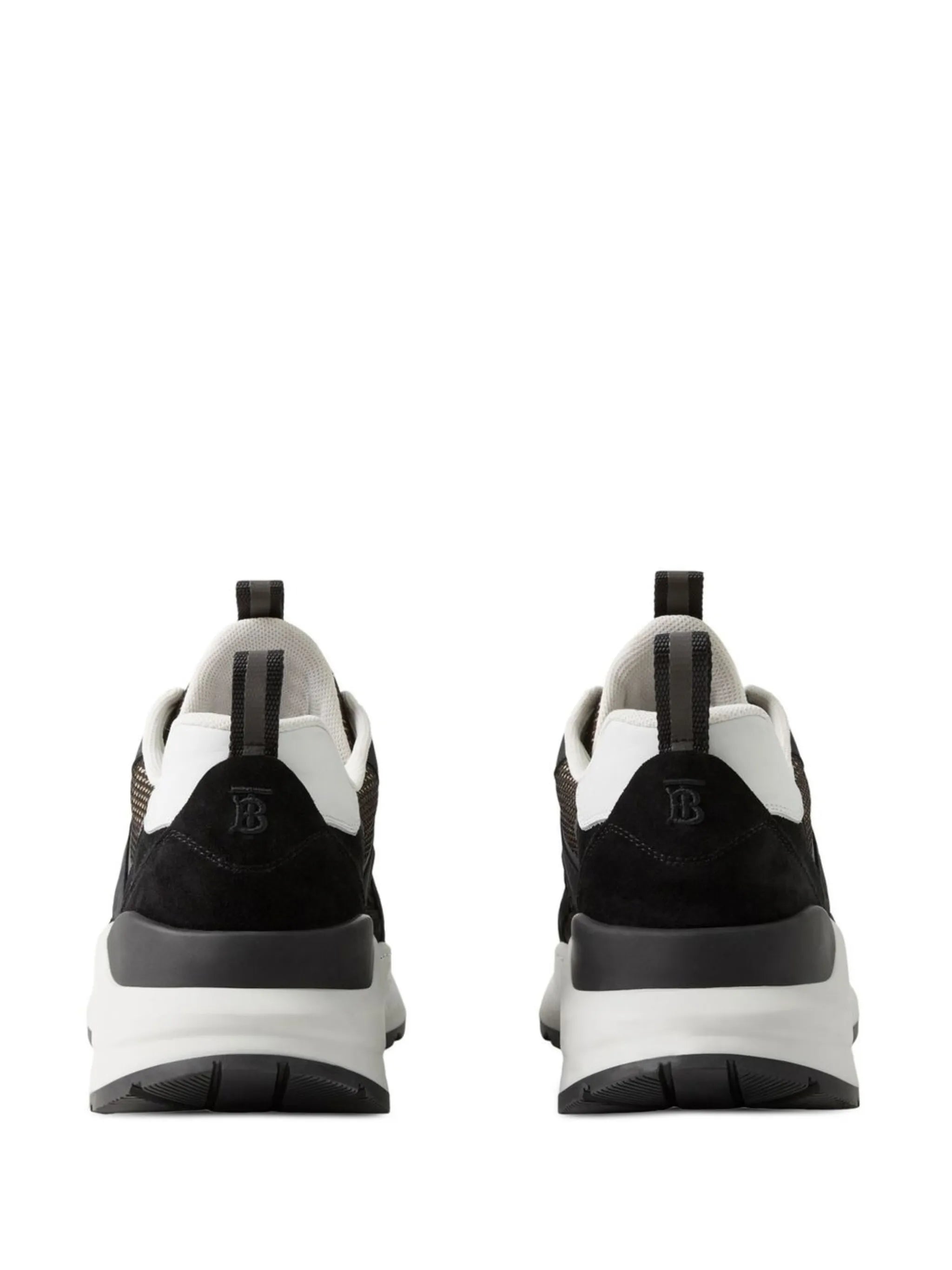 check-print mesh-detail sneakers