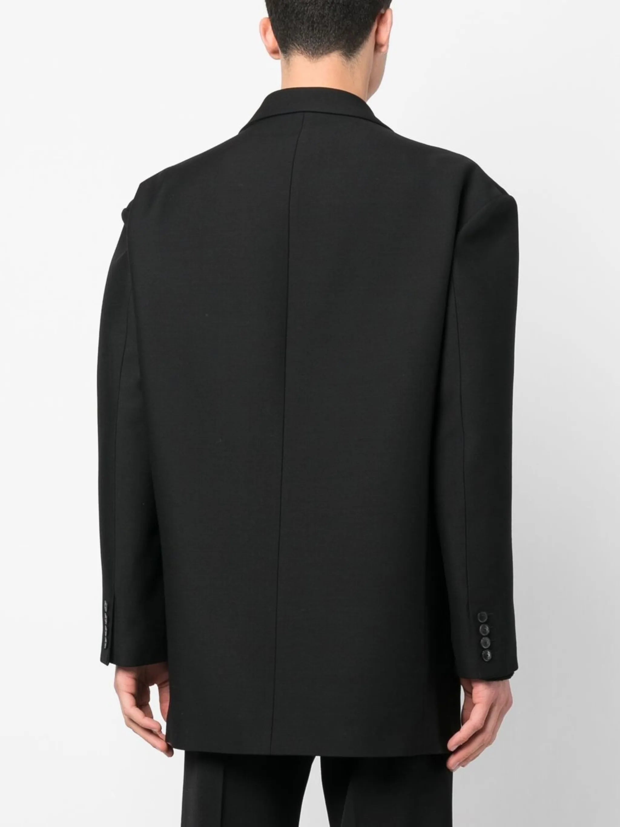 double-breasted wool-blend blazer