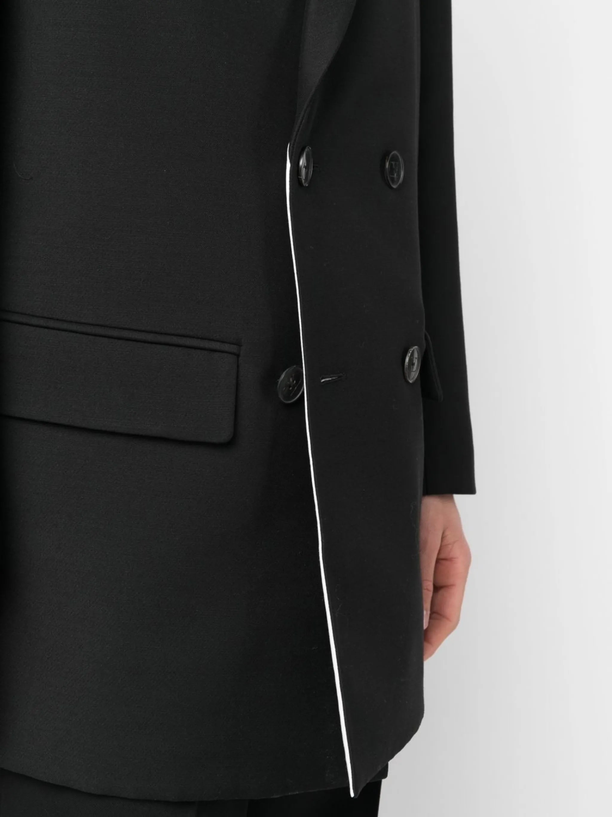 double-breasted wool-blend blazer
