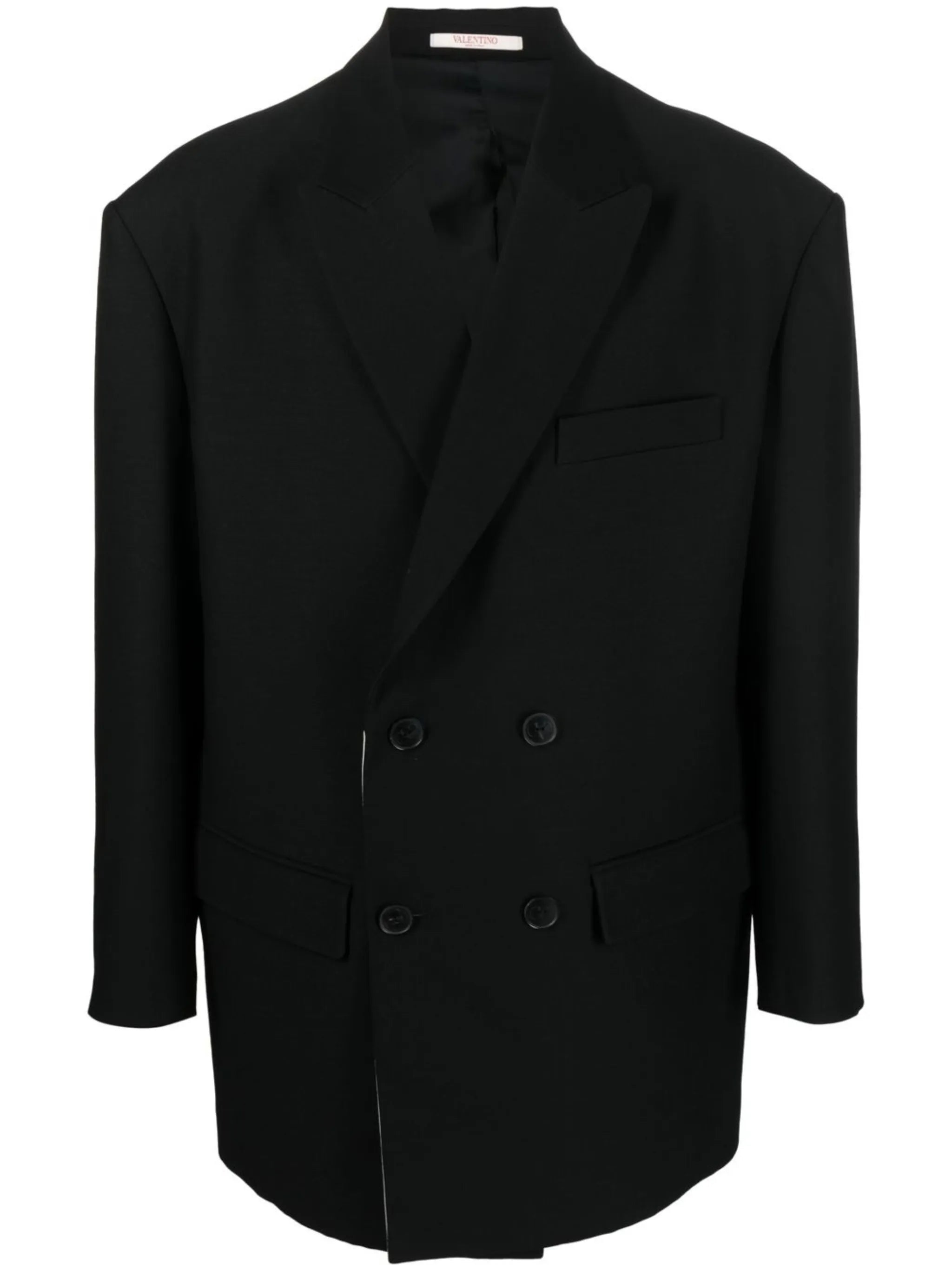 double-breasted wool-blend blazer