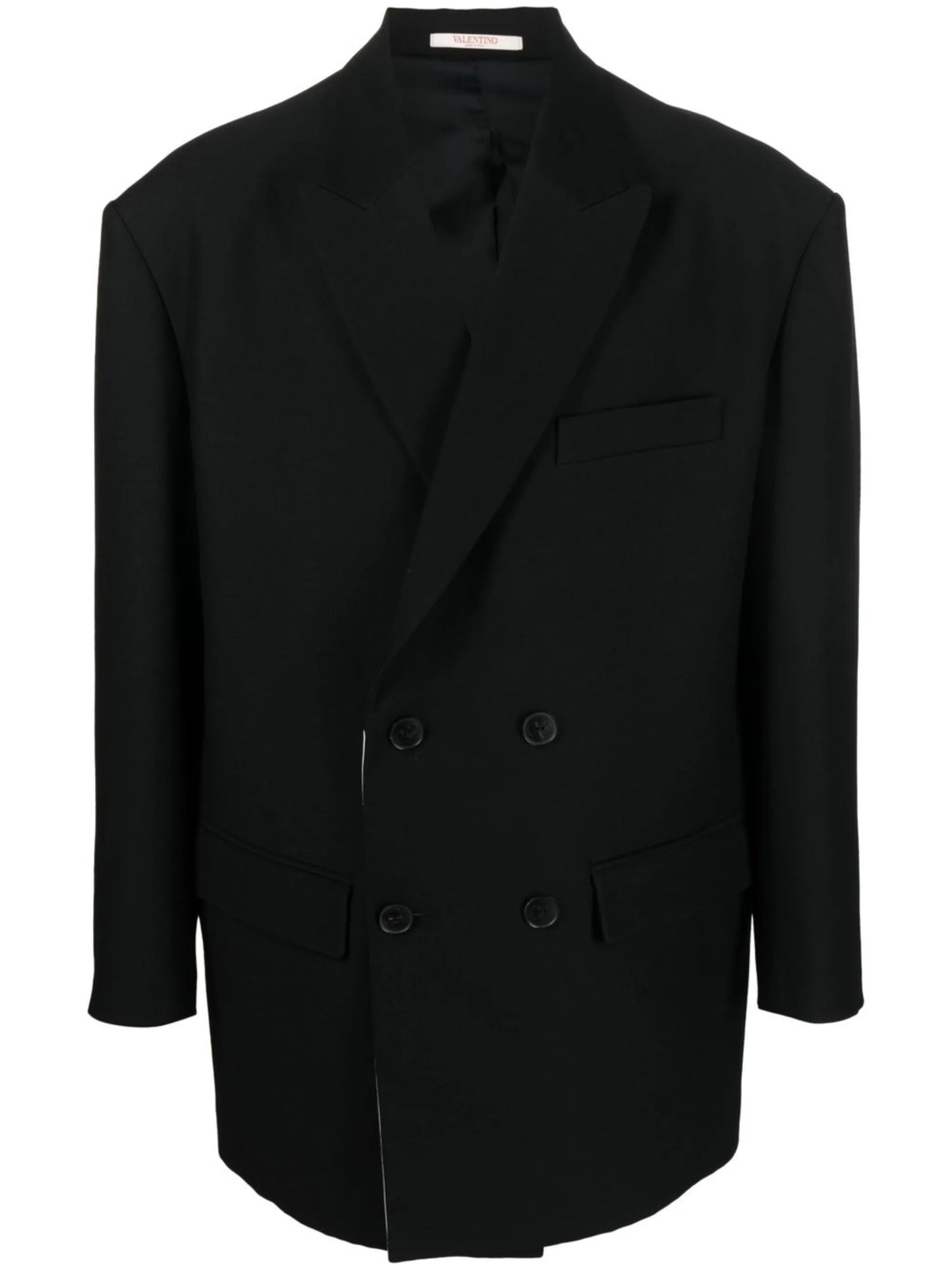 double-breasted wool-blend blazer