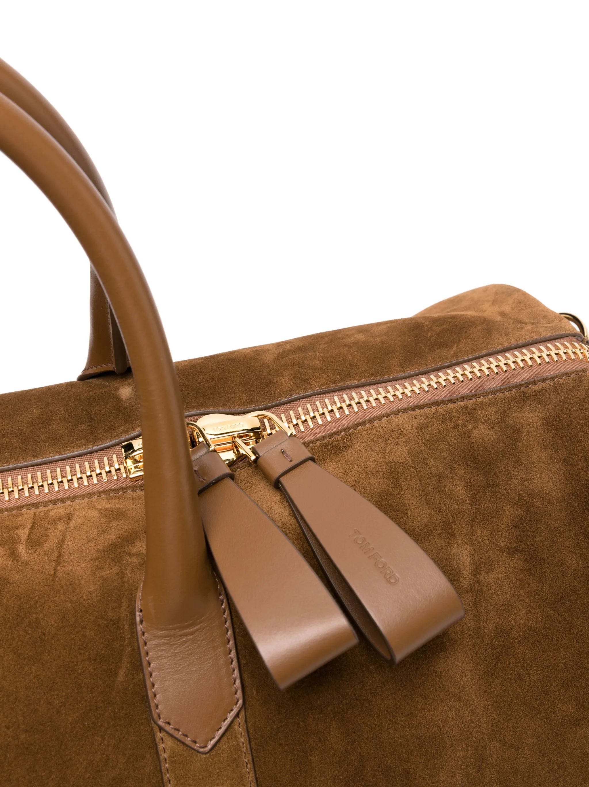 logo-patch suede duffle bag