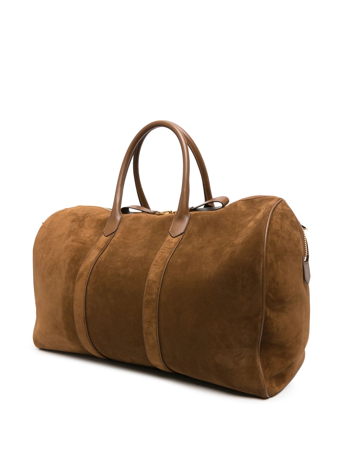 logo-patch suede duffle bag