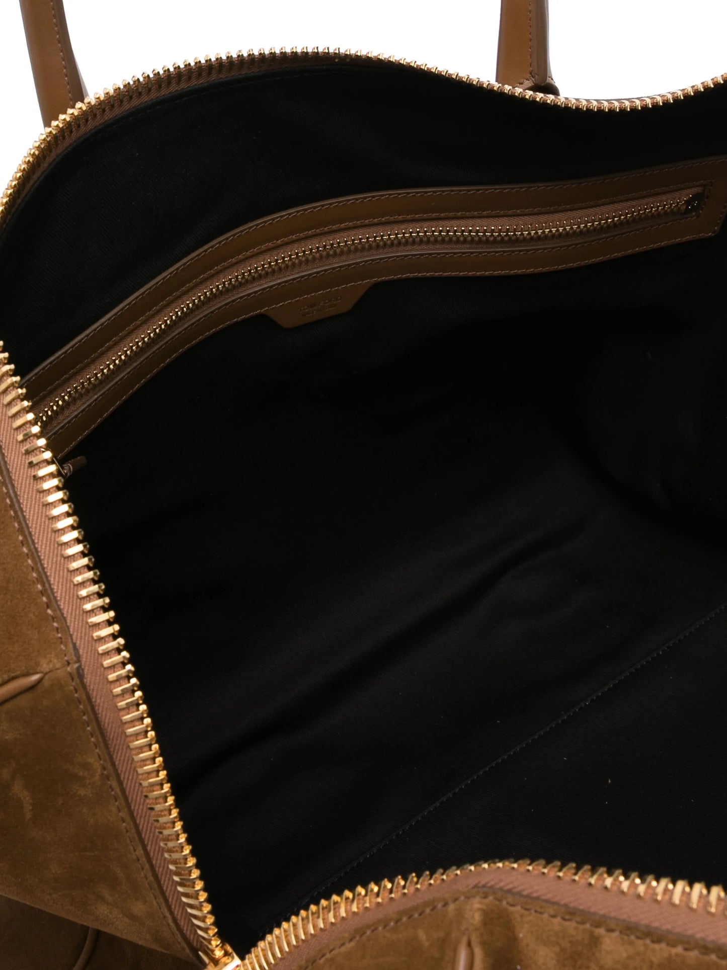logo-patch suede duffle bag
