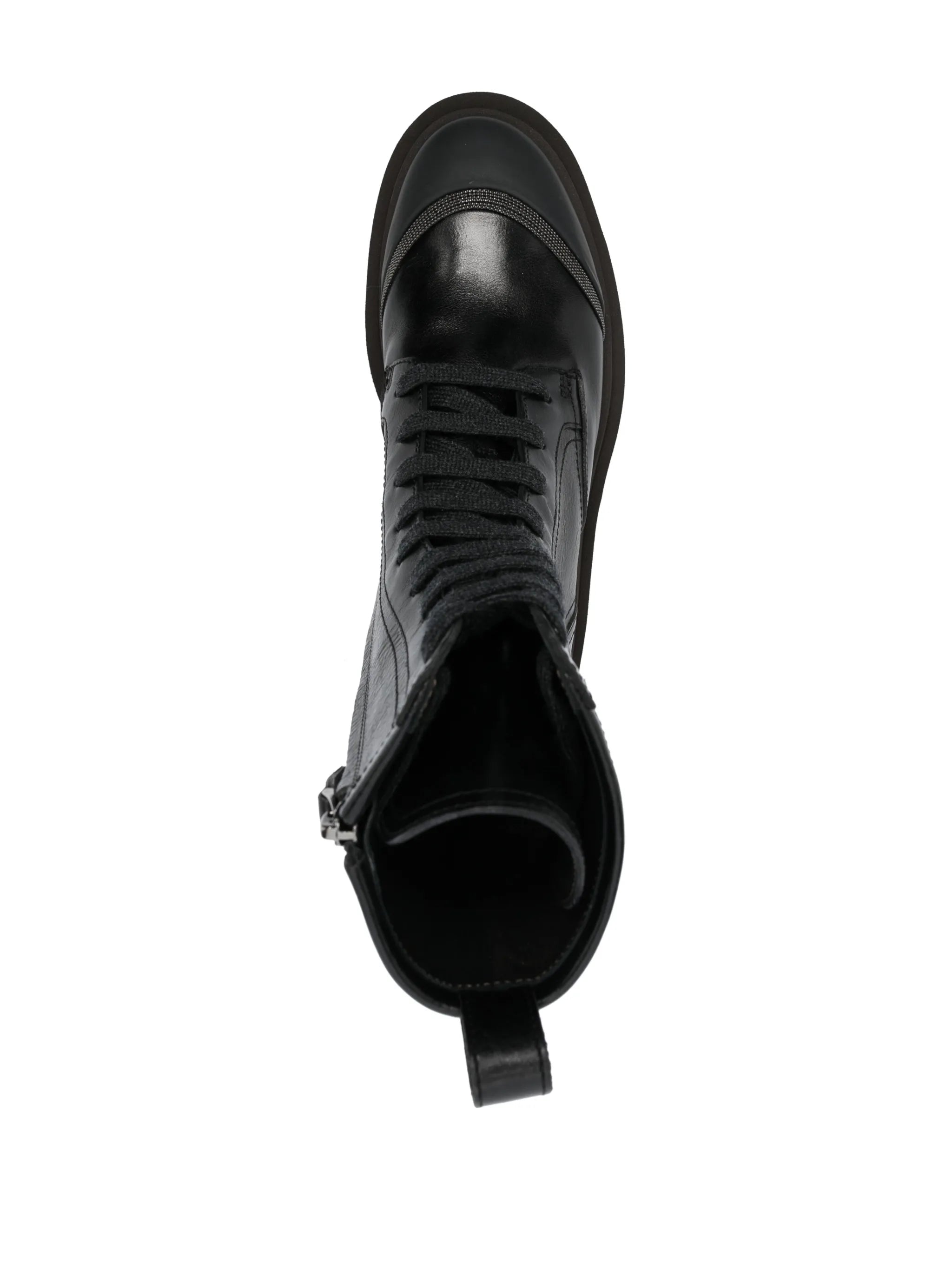 lace-up leather combat boots
