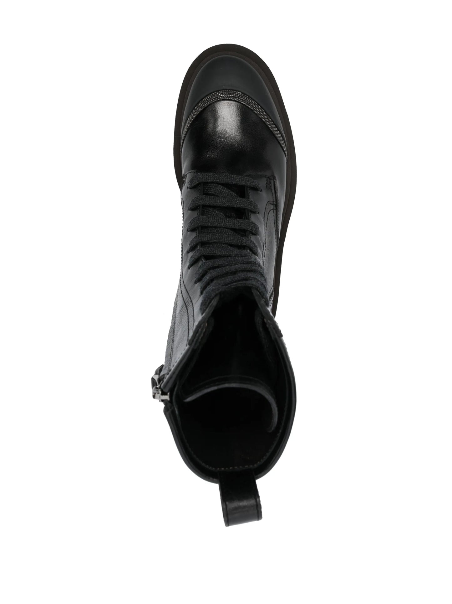 lace-up leather combat boots
