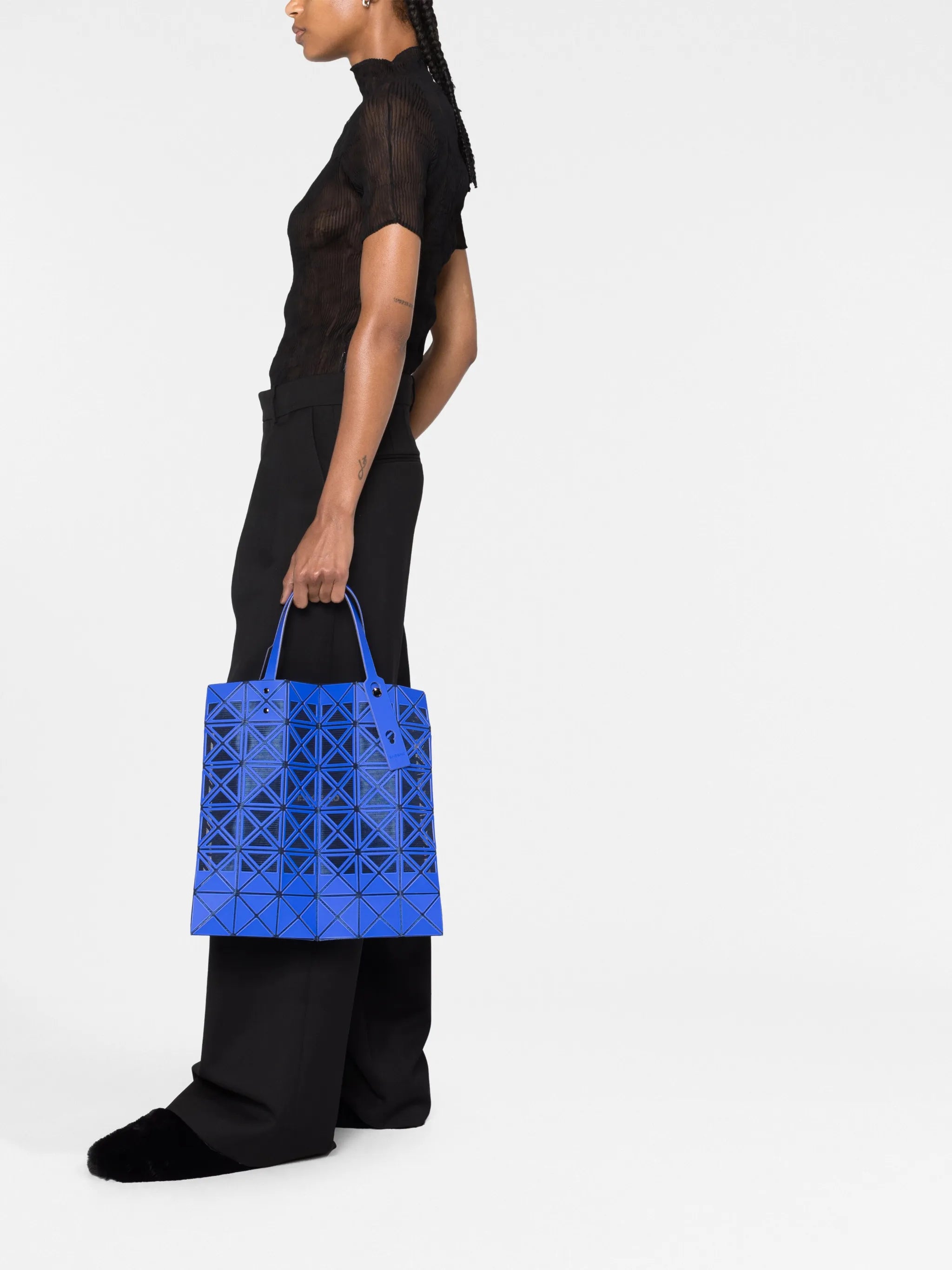 Frame geometric-panel tote bag