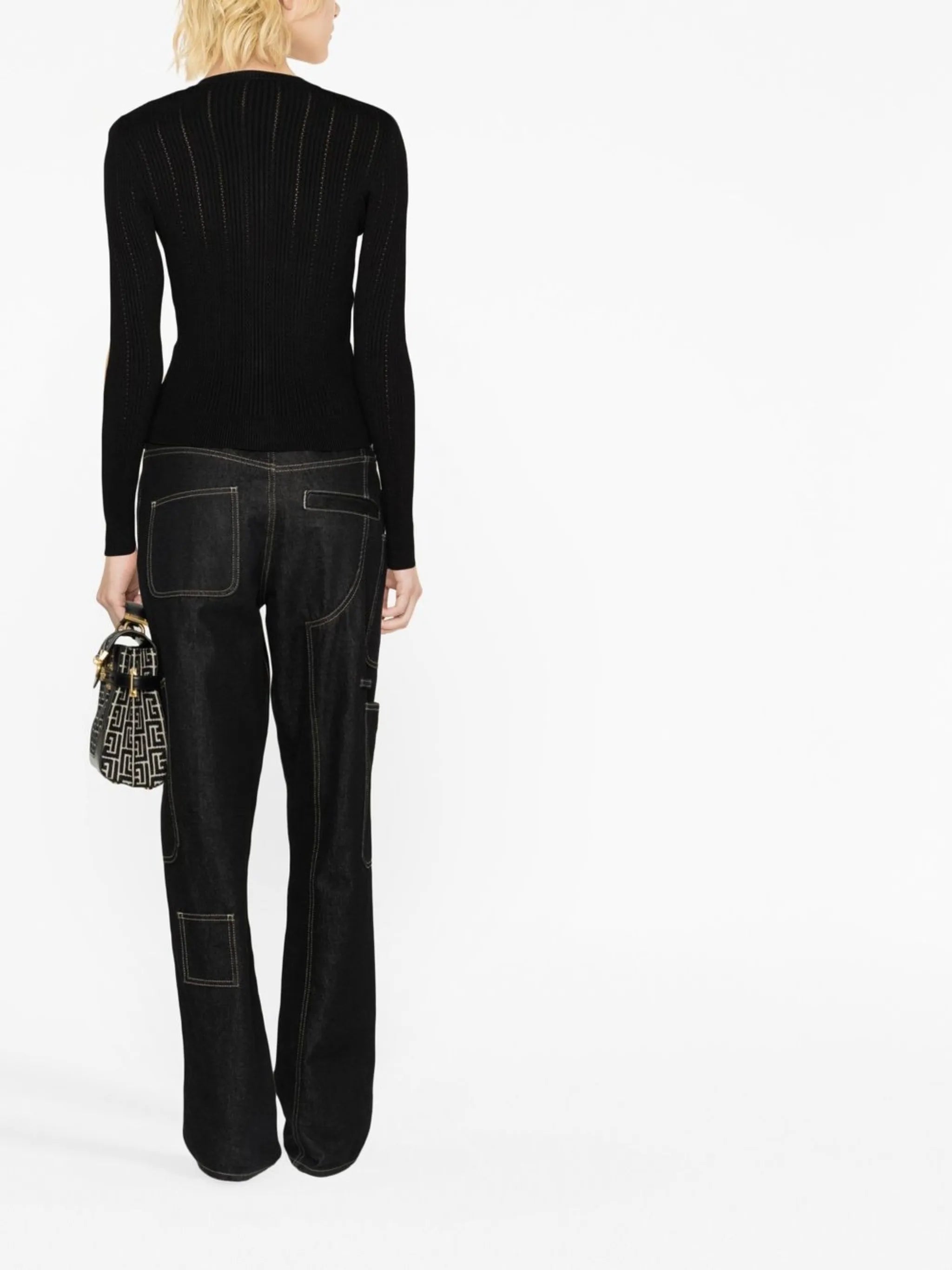 button-front knitted top