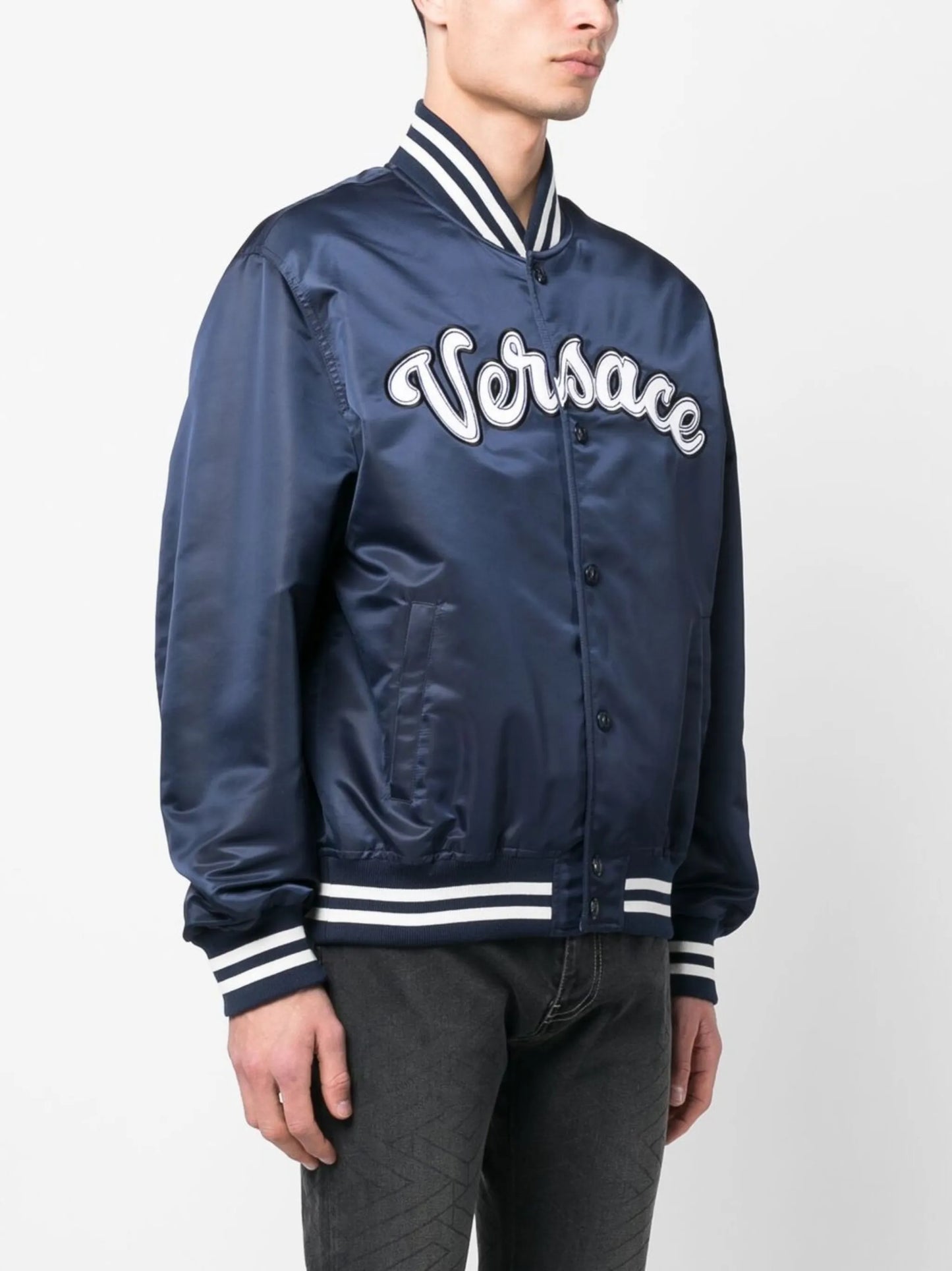 logo-appliqué bomber jacket