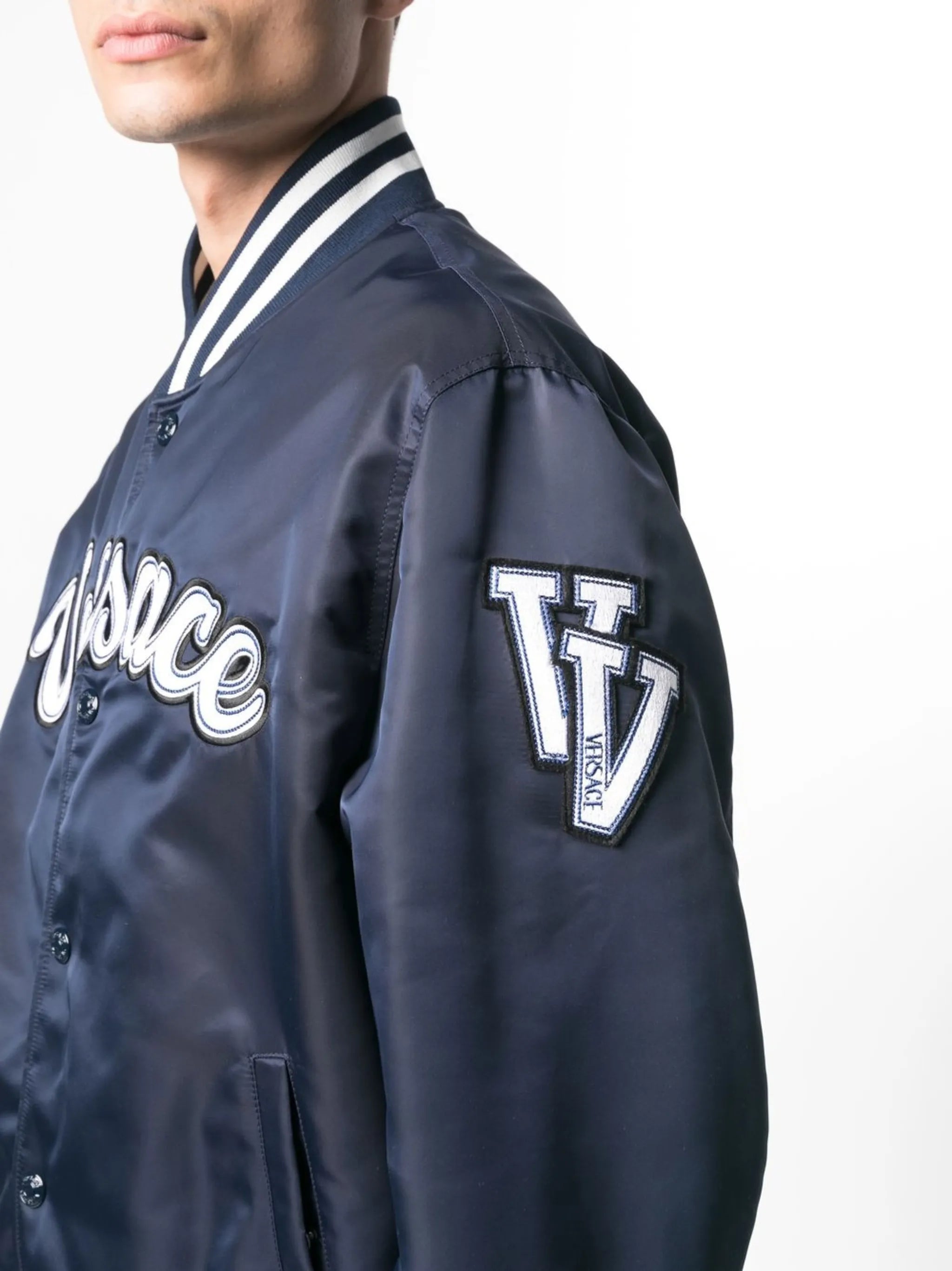 logo-appliqué bomber jacket